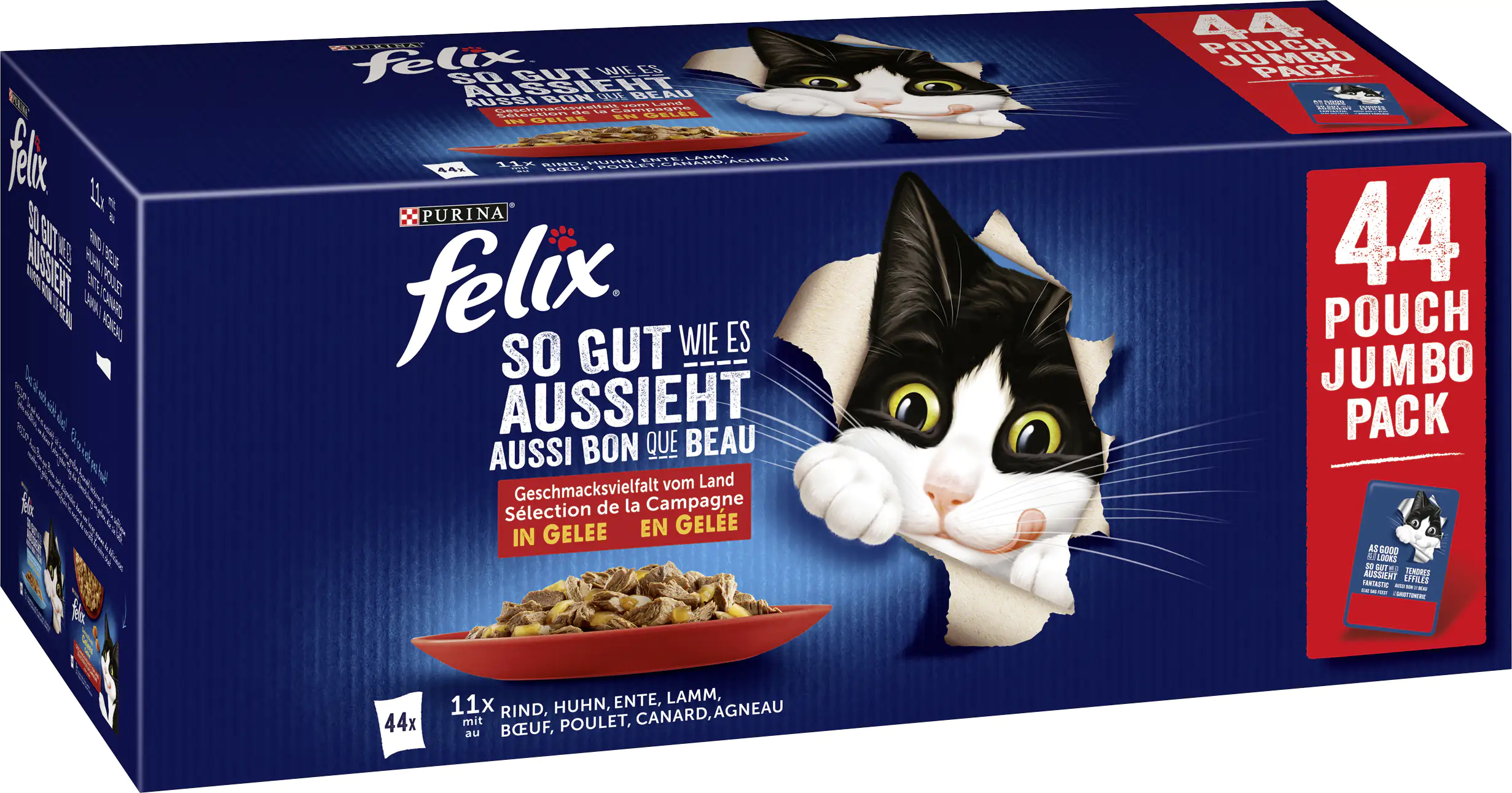 Felix Katzenfutter in Gelee vom Land Multipack 44x85g