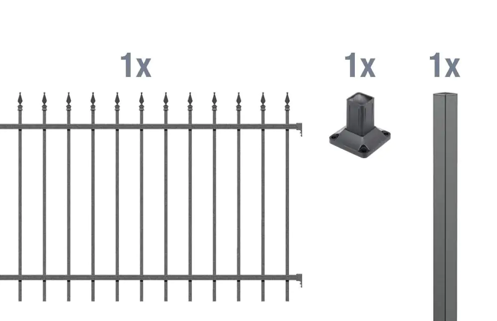 Alberts Komplettset Zaun Chaussee 2 m 100 cm anthrazit zA Alberts Komplettset Zaun Chaussee 2 m 100 cm anthrazit zA