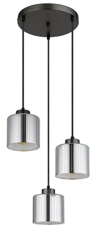 Globo Hängeleuchte Felicia 33 x 120 cm Ø x H schwarz-chrom matt