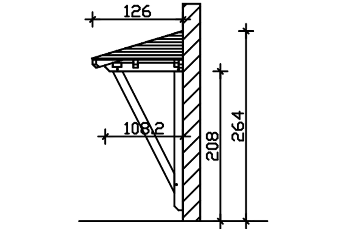 SKAN HOLZ Vordach Wesel Typ 2 188 x 126 cm, lasiert in Schiefergrau