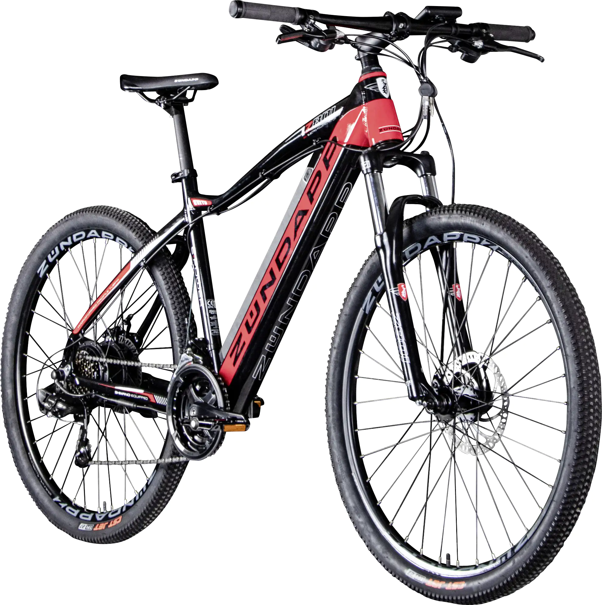 Zündapp E-Bike MTB Z801 27,5 Zoll 21-Gang 417 Wh schwarz rot