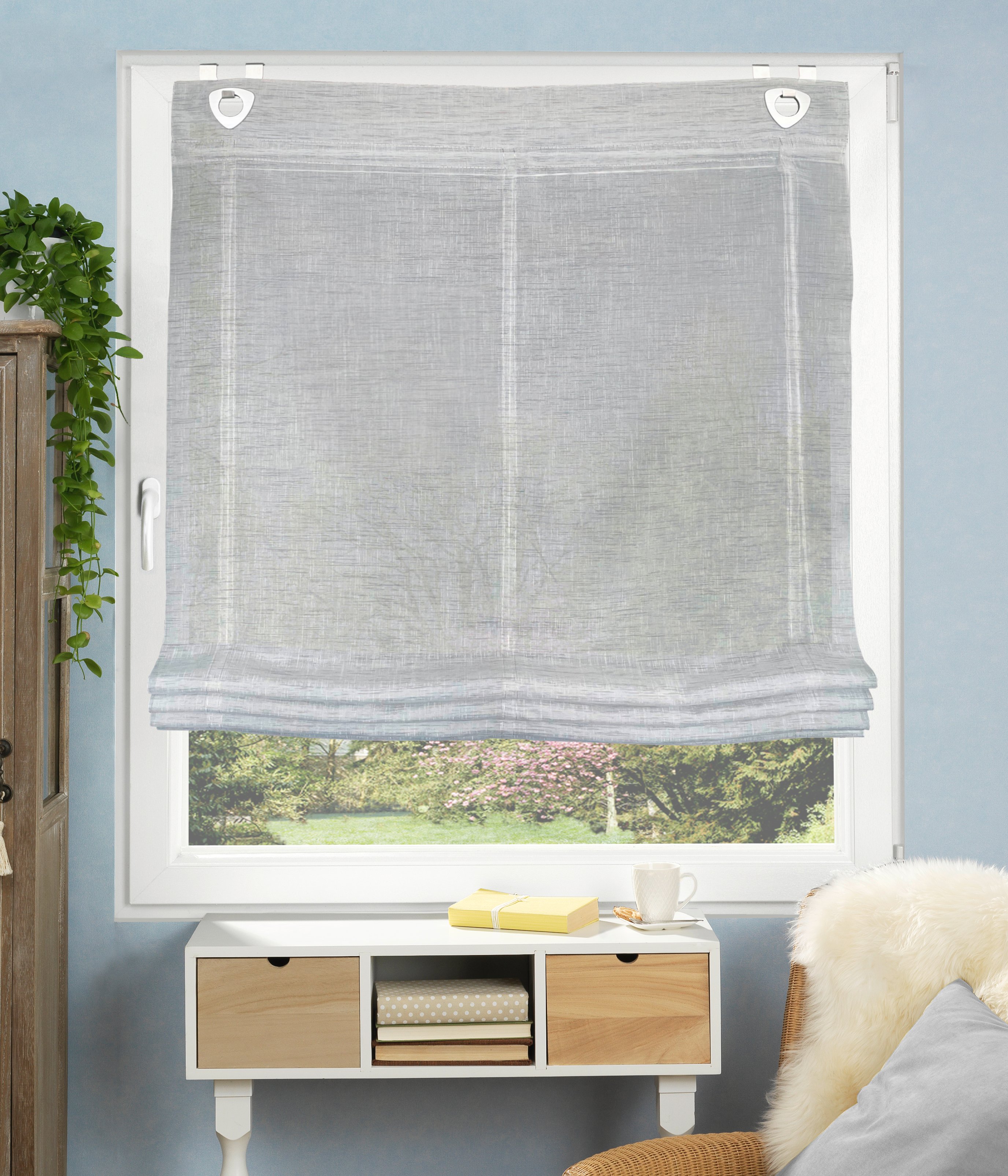 Raffrollo Casper grau 130 x 60 cm 