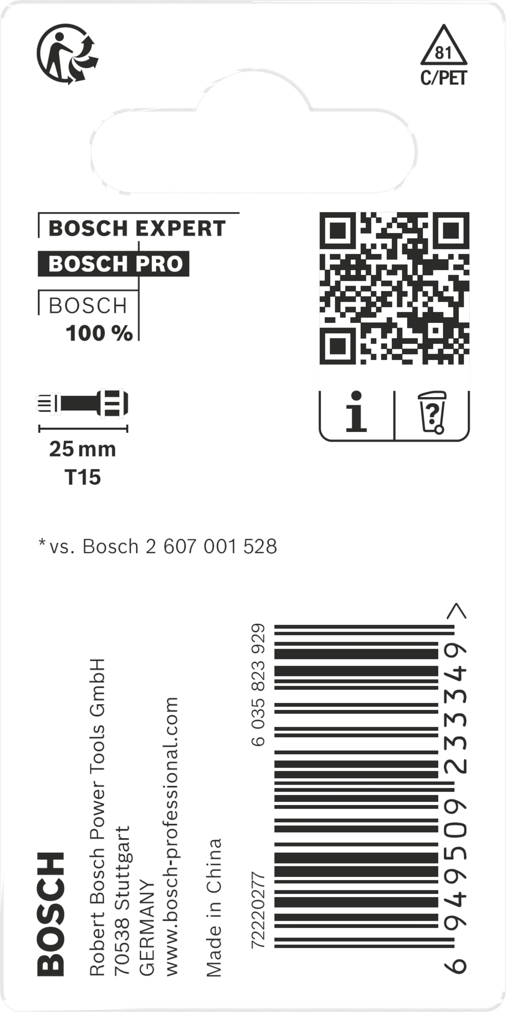 Bosch PRO Impact Bit T15 25 mm 2-teilig Bosch PRO Impact Bit T15 25 mm 2-teilig