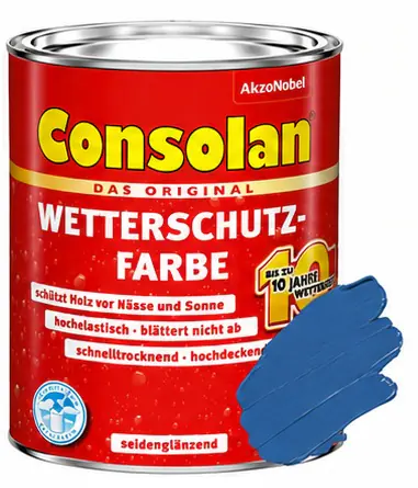Consolan Wetterschutz-Farbe 0,75 L sommerblau