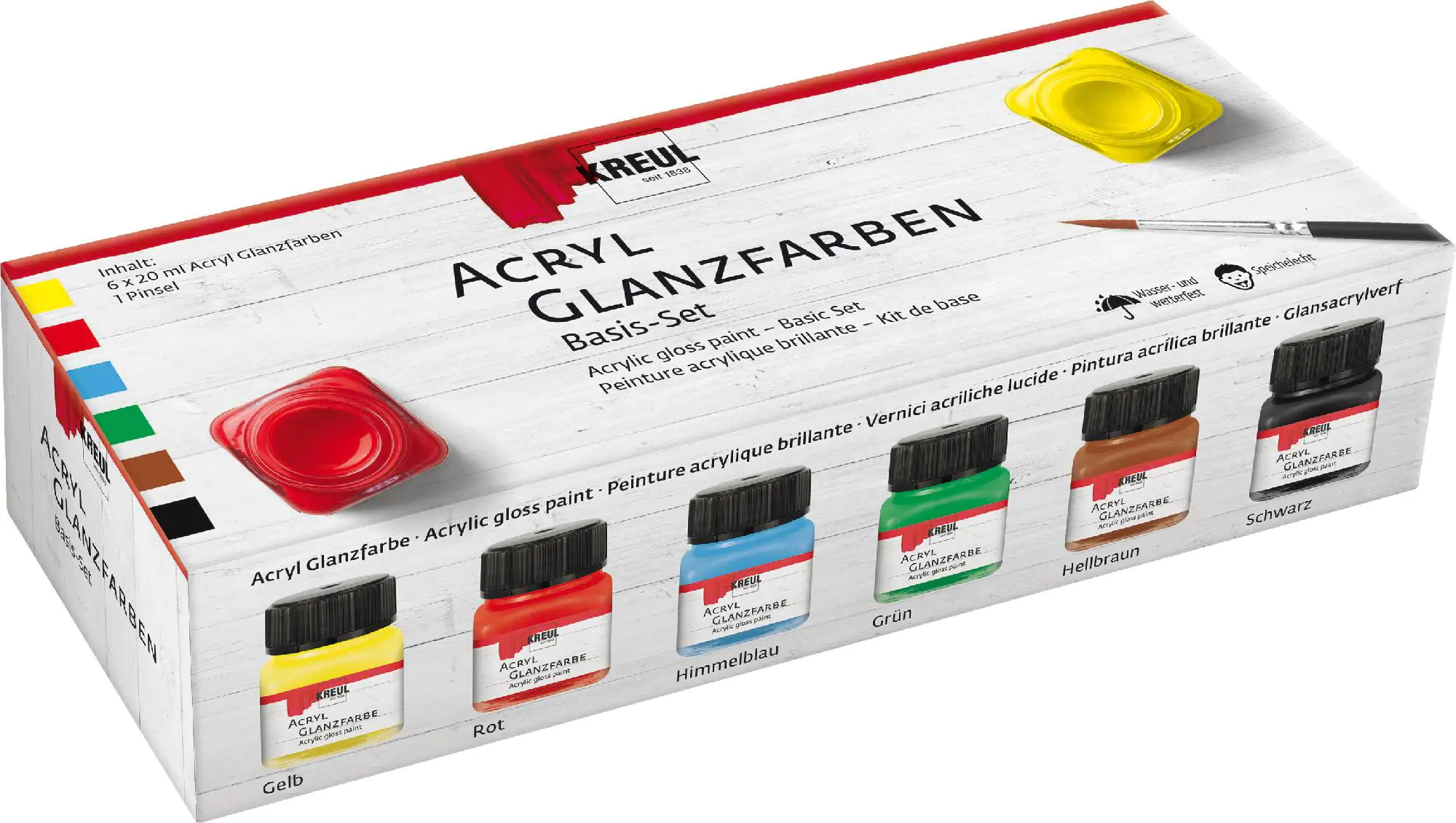 Kreul Acryl Glanzfarben Basis Set 6er Set x 20 ml Kreul Acryl Glanzfarben Basis Set 6er Set x 20 ml