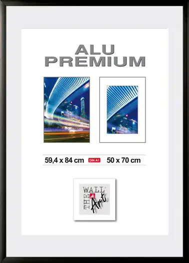 Aluminiumrahmen Quattro schwarz, 59,4 x 84 cm (DIN A 1)