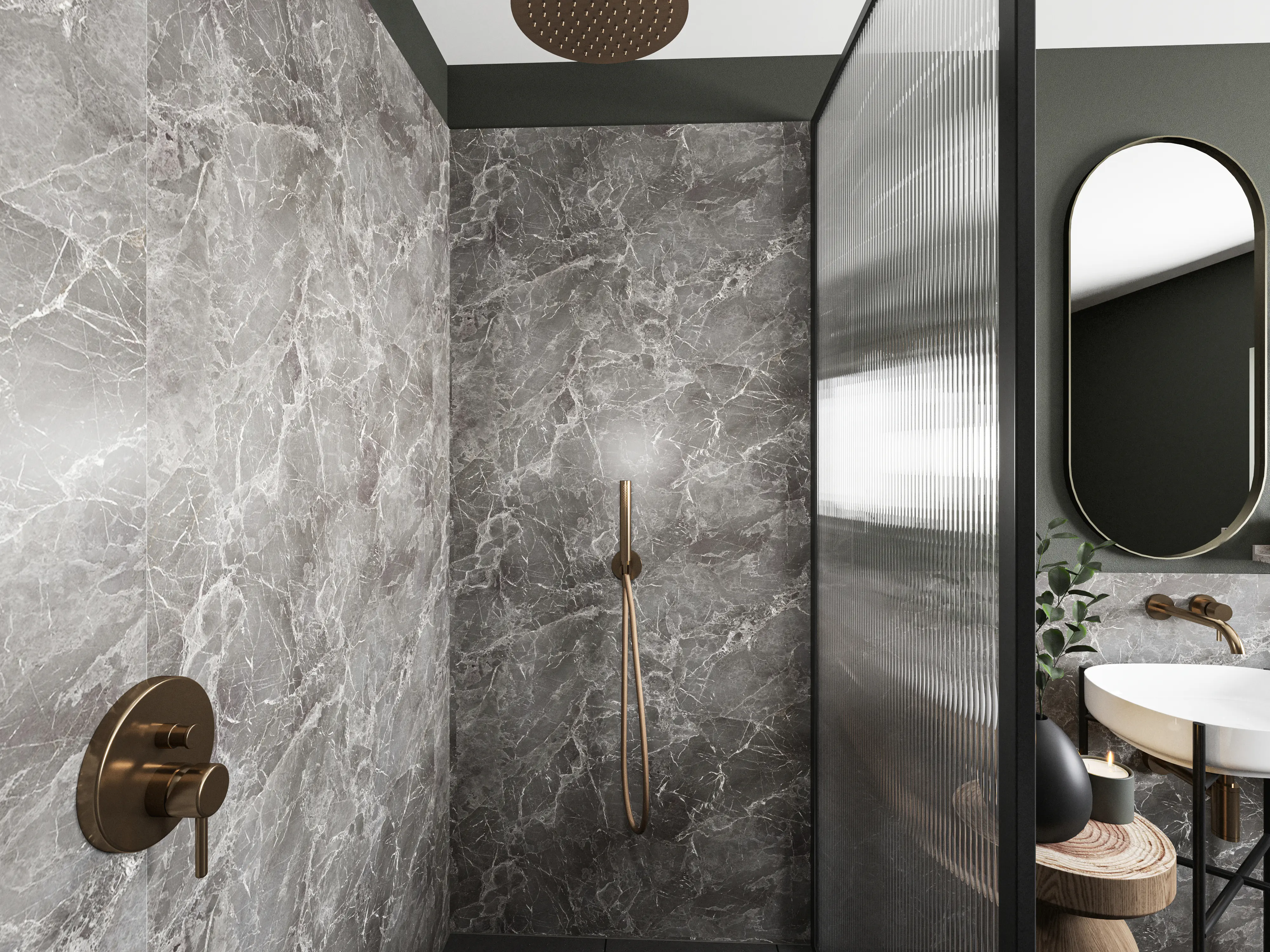 Wetwall Elite Duschrückwand Welsh Slate 120 x 242 cm mit Nut & Feder