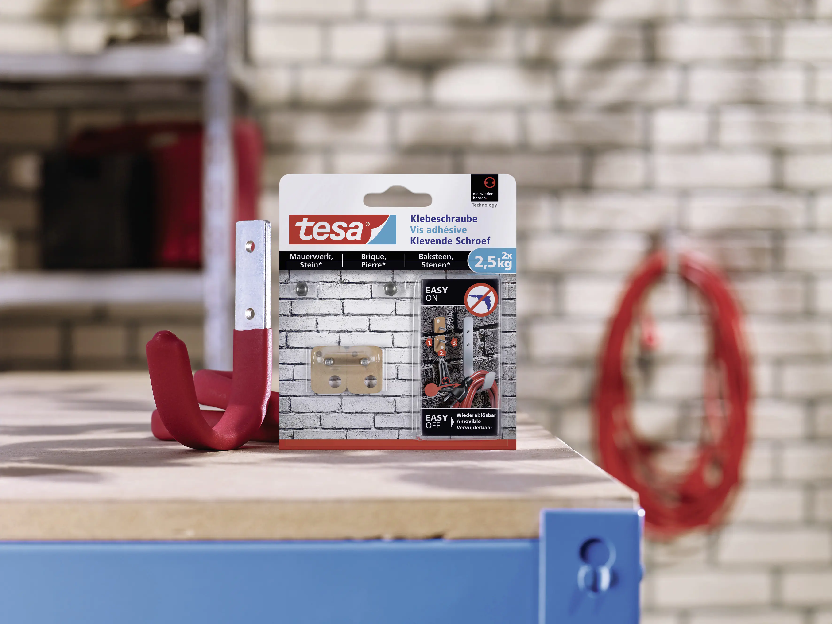 tesa Klebeschraube Traglast 2,5 kg, 2 Stück