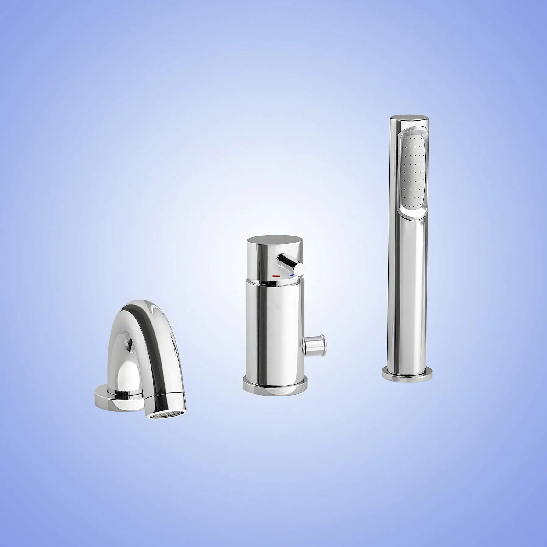 Ottofond Badewanne Pino rechts mit 3-Loch-Wannenrandarmatur S3000