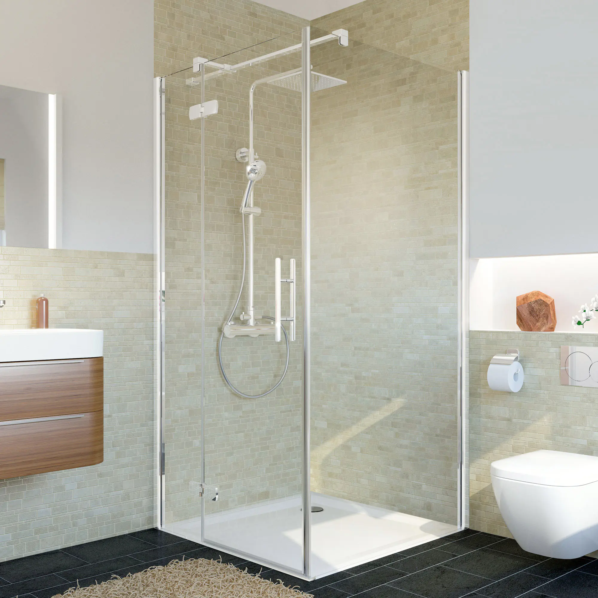 Breuer Avanta Seitenwand f. Drehtür 90x200 cm, alu chromeffekt, klarglas hell, inkl. CER+, Quick 72