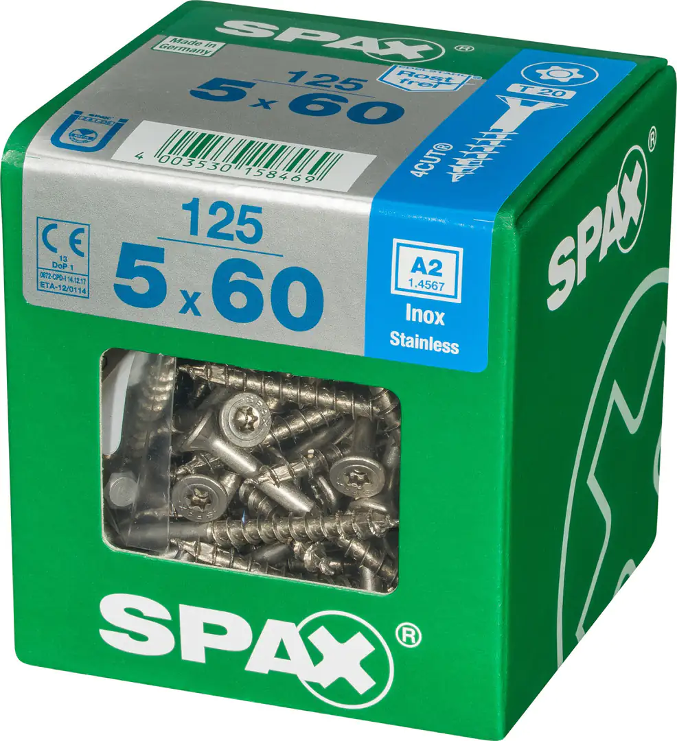 Spax Universalschrauben 5.0 x 60 mm TX 20 - 125 Stk. Spax Universalschrauben 5.0 x 60 mm TX 20 - 125 Stk.