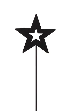 TrendLine Deko Eisen Figurenstecker Weihnachtsstern 35 x 0,5 x 8,5 cm schwarz