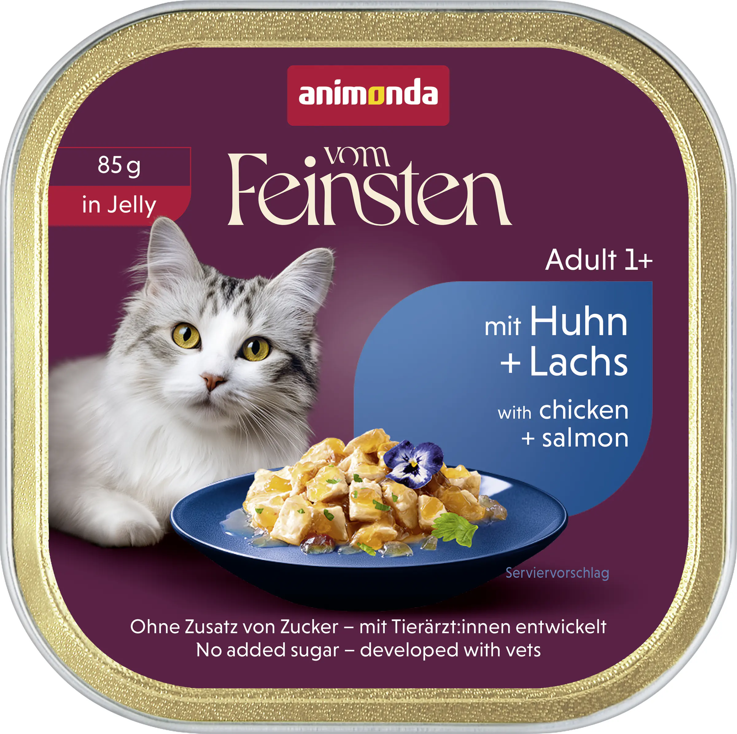 Animonda vom Feinsten Katzennassfutter Adult 85 g Huhn & Lachs in Gelee