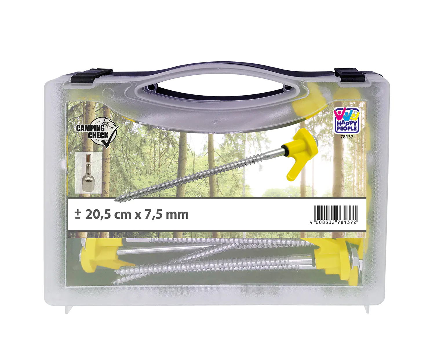 Happy People Campingbox mit Schraubnägeln schwarz