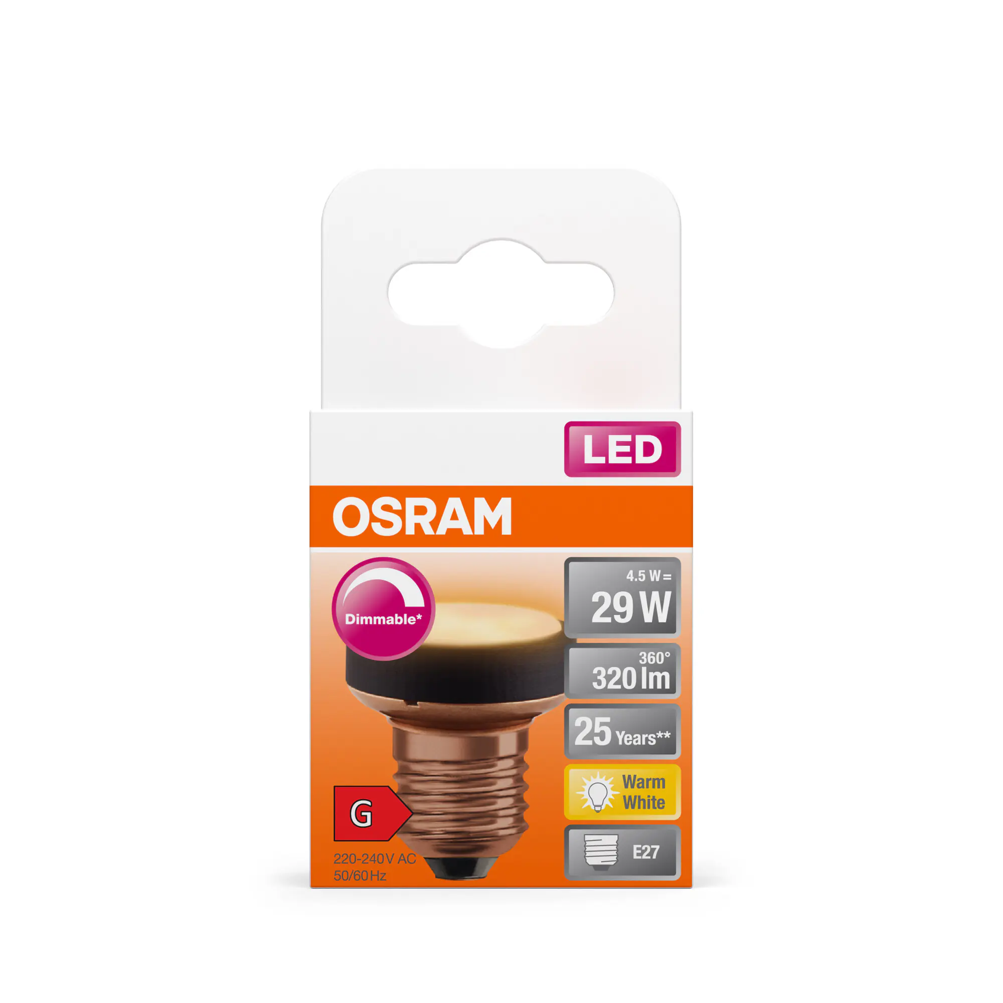 Osram LED Leuchtmittel Star Flat 29 E27 4,5 W warmweiß dimmbar