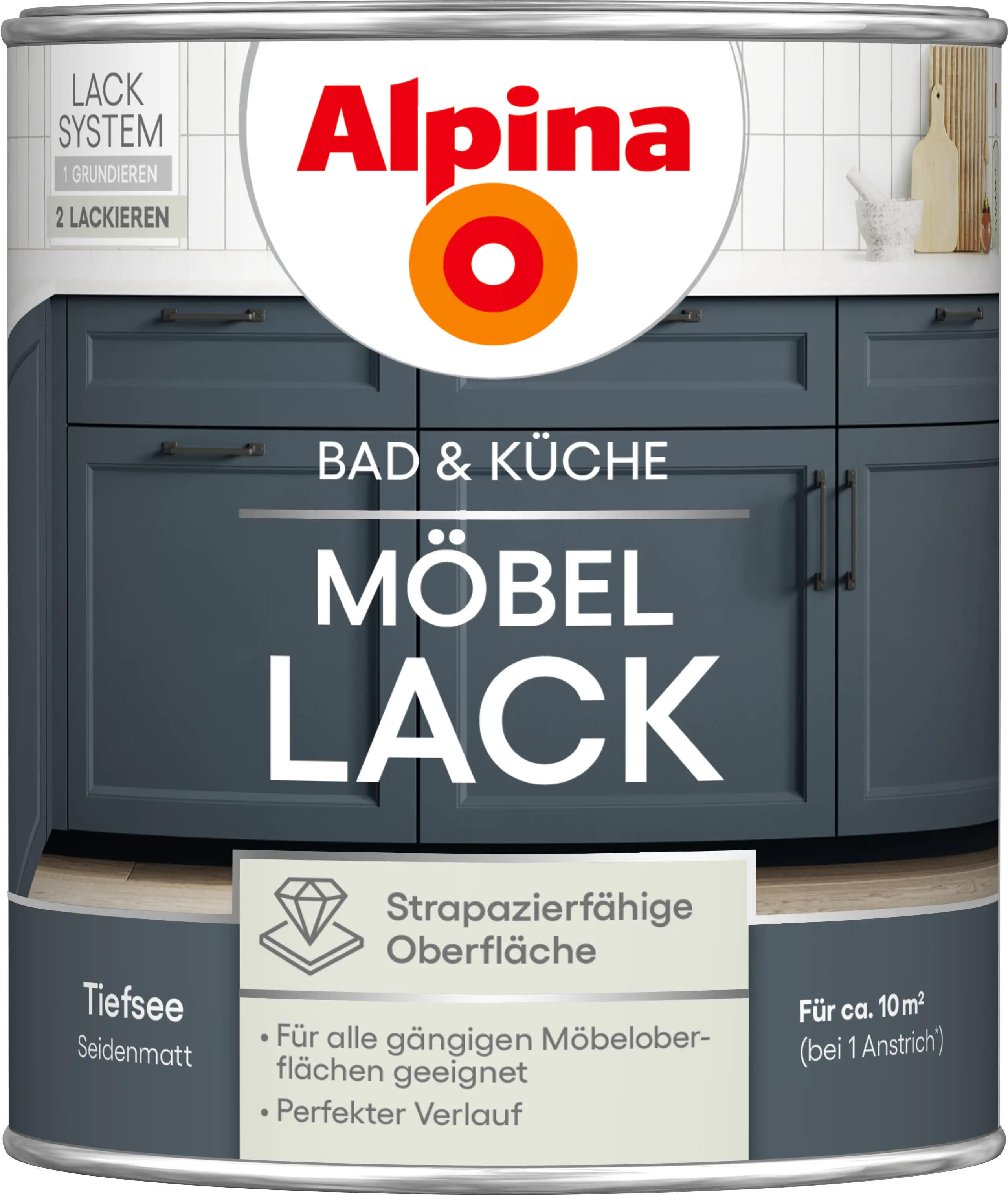Alpina Möbellack für Küche & Badezimmer Tiefsee 750 ml