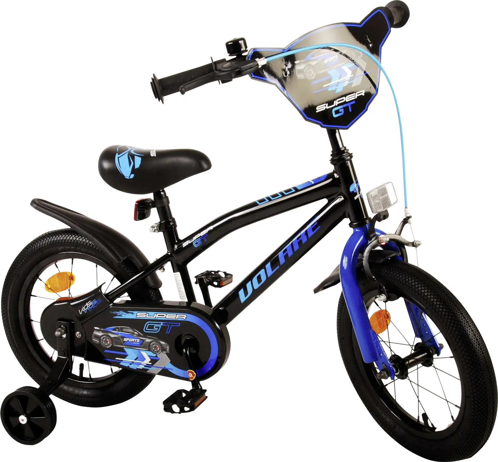 Volare Kinderfahrrad Super GT 14 Zoll schwarz/blau