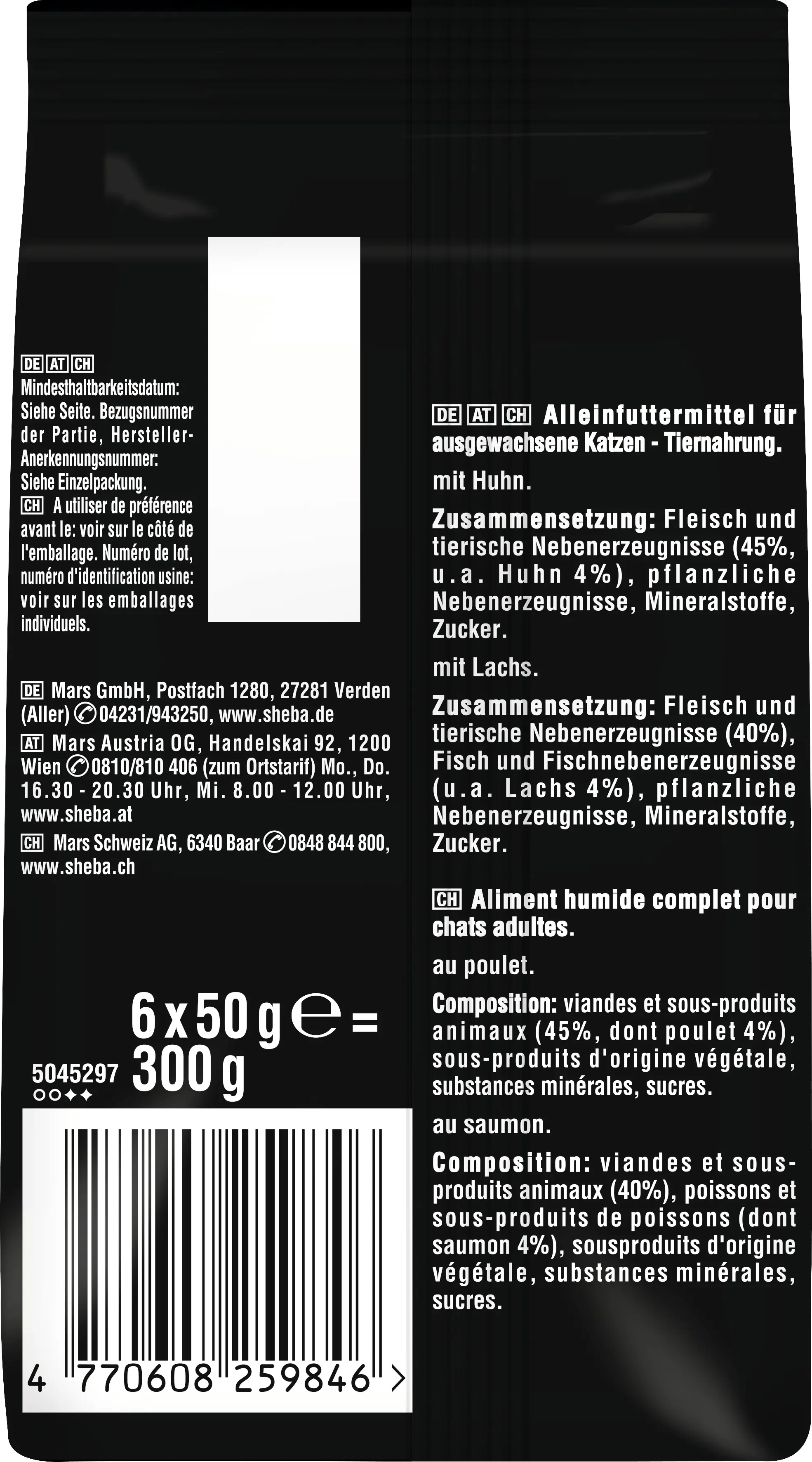 Sheba Multipack Fresh & Fine in Sauce Herzhafte Komposition 6 x 50 g