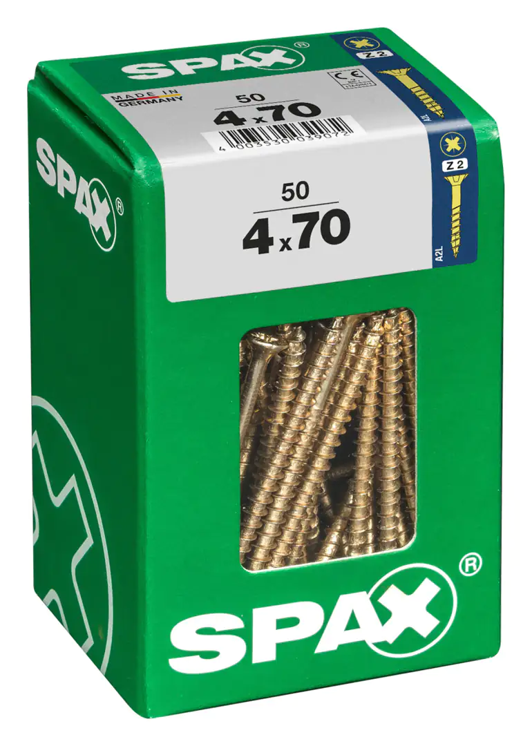 Spax Universalschrauben 4.0 x 70 mm PZ 2 - 50 Stk.