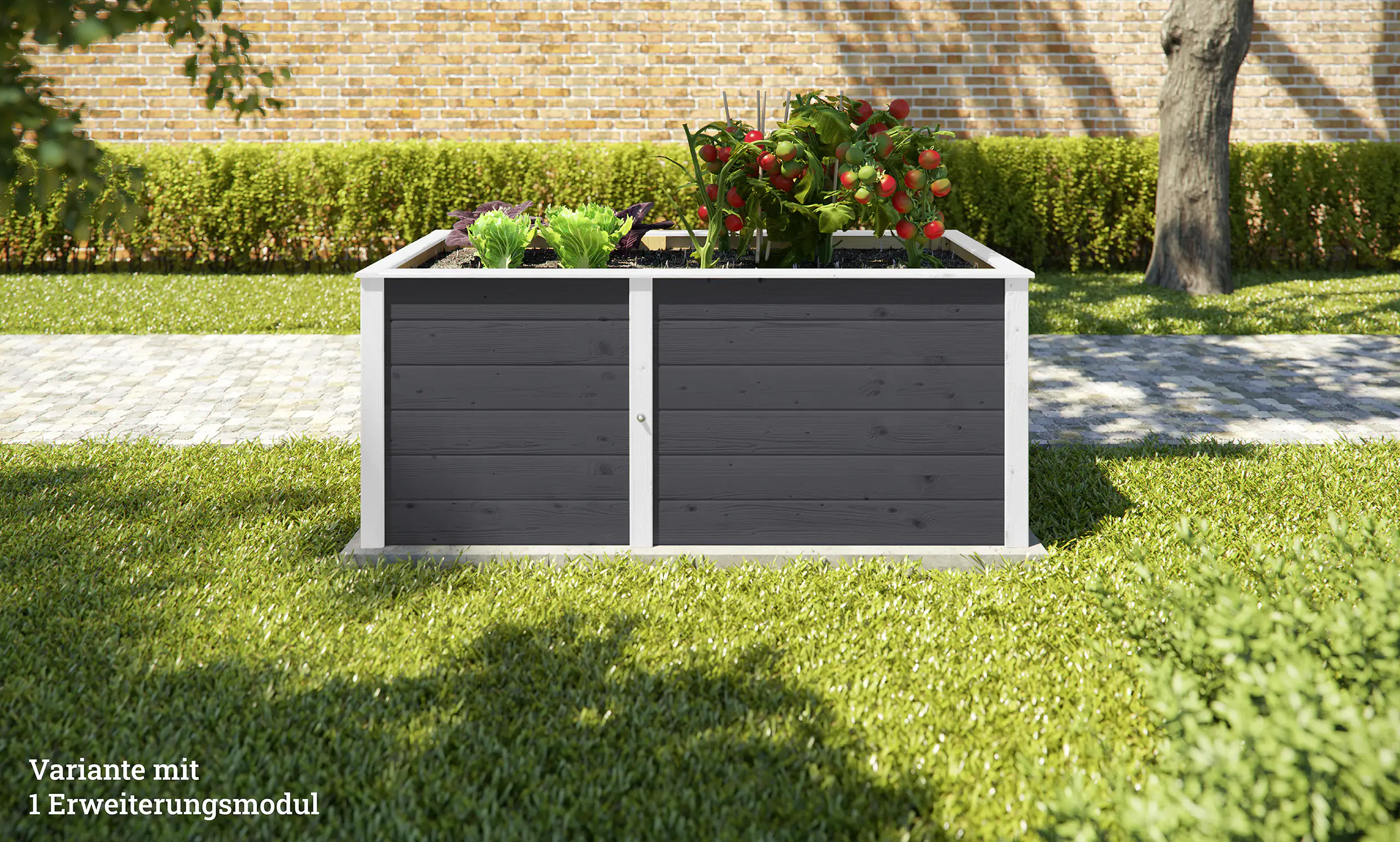 Weka Ergänzungssatz Hochbeet Modular , 21 mm, anthrazit, 67 cm