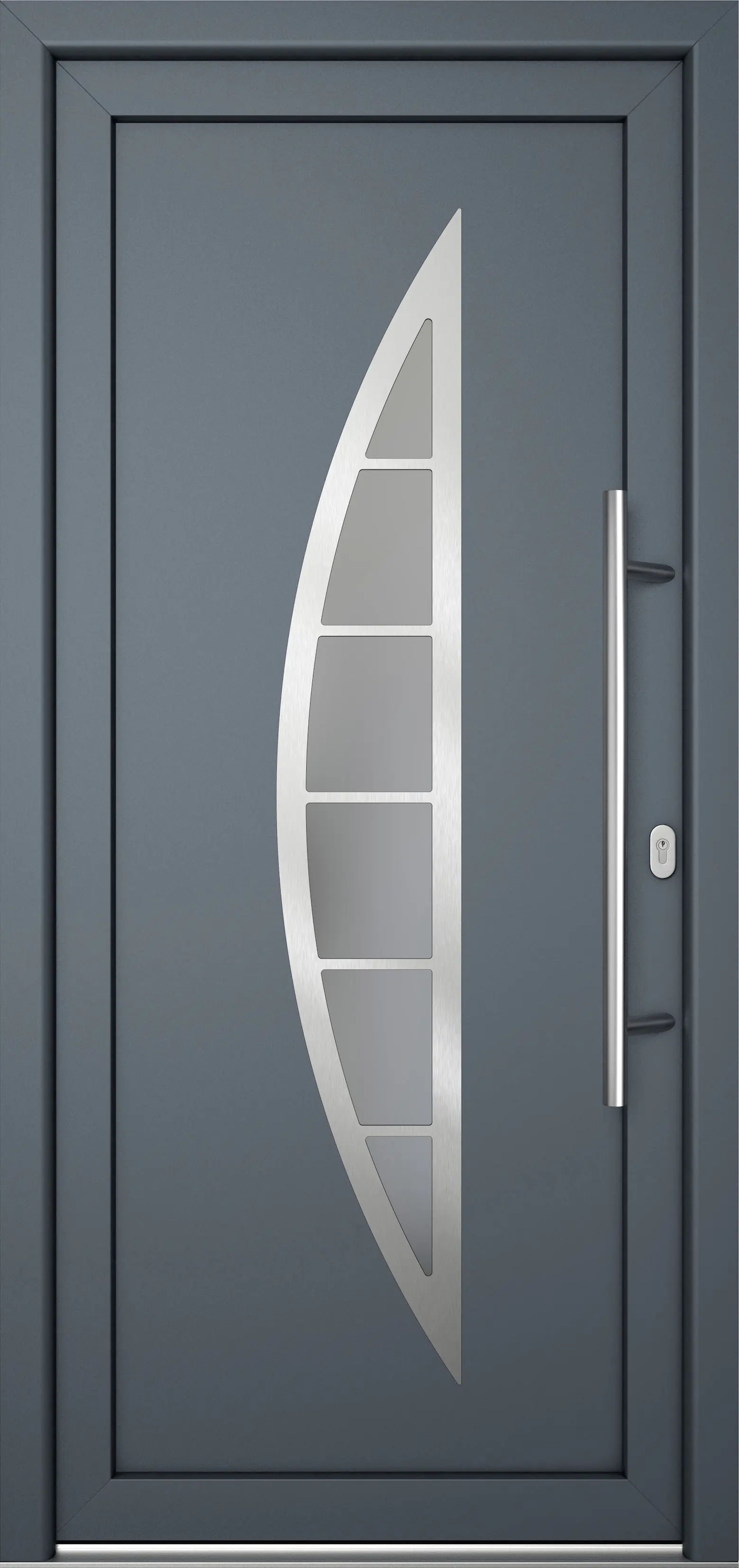 Meeth Haustür Signum Pro PVC Modell 28 98 x 208 cm DIN Rechts weiß/titan