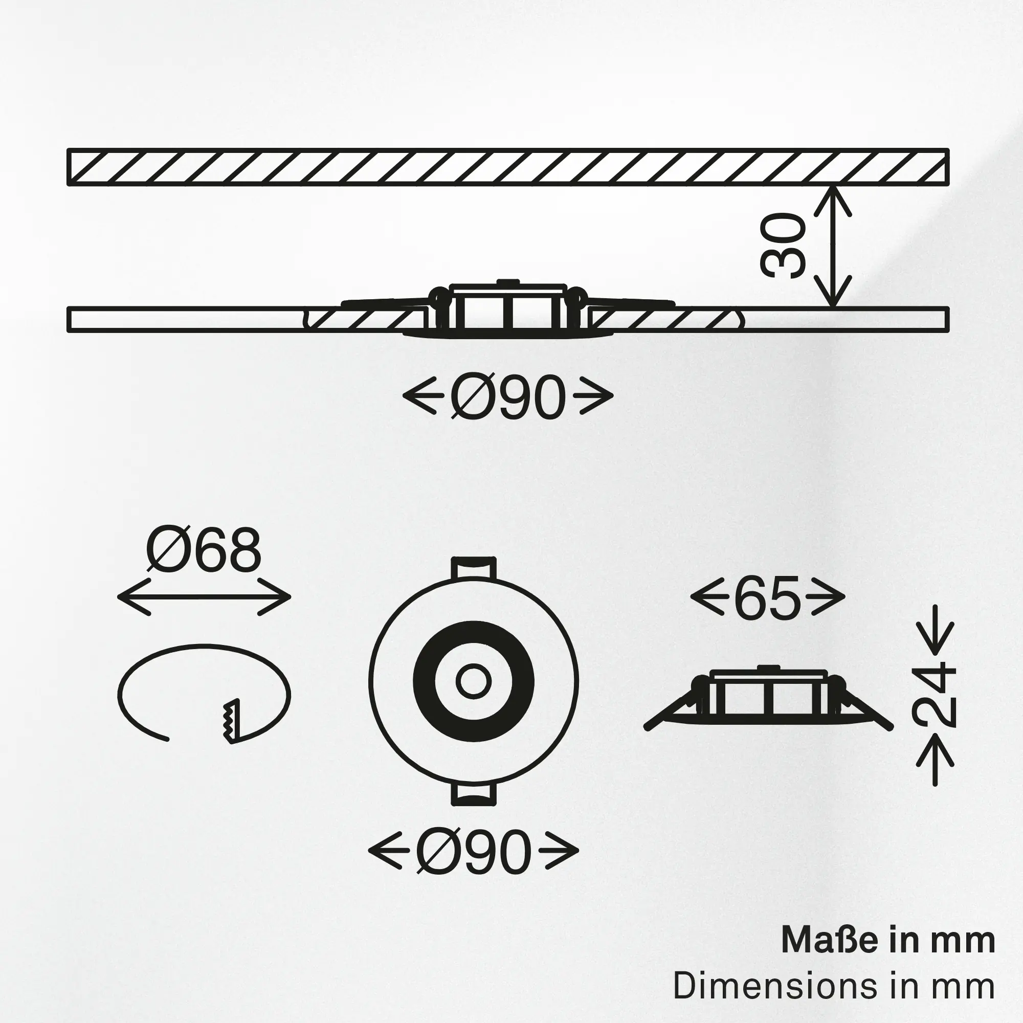 Briloner LED Einbauleuchten Dimara Ø 9 x 2,4 cm warmweiß/neutralweiß chrom dimmbar 3er-Set