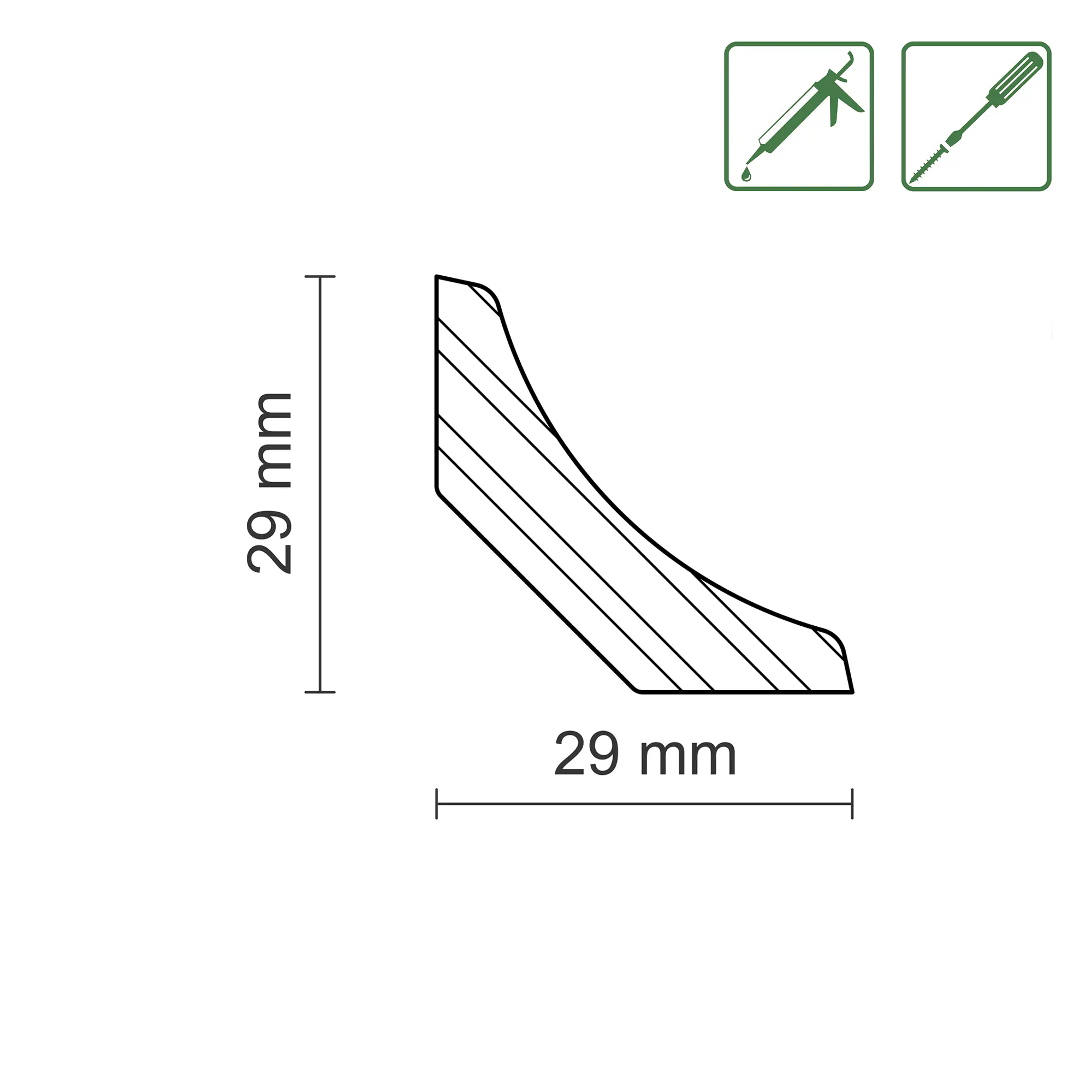 FN Neuhofer Hohlkehlleiste 240 cm 29 x 29 mm
