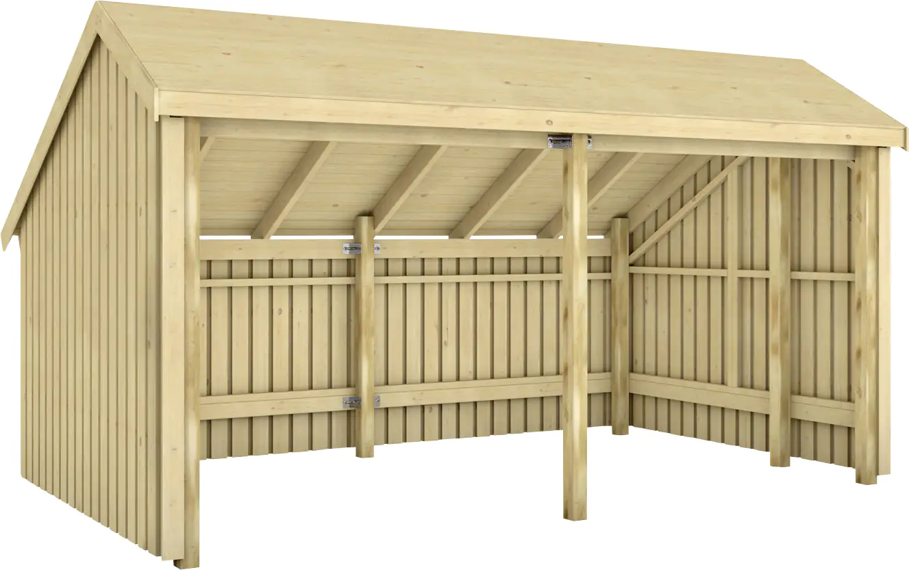 Plus Gartenhaus Multi 2 Module 445 x 258 cm natur