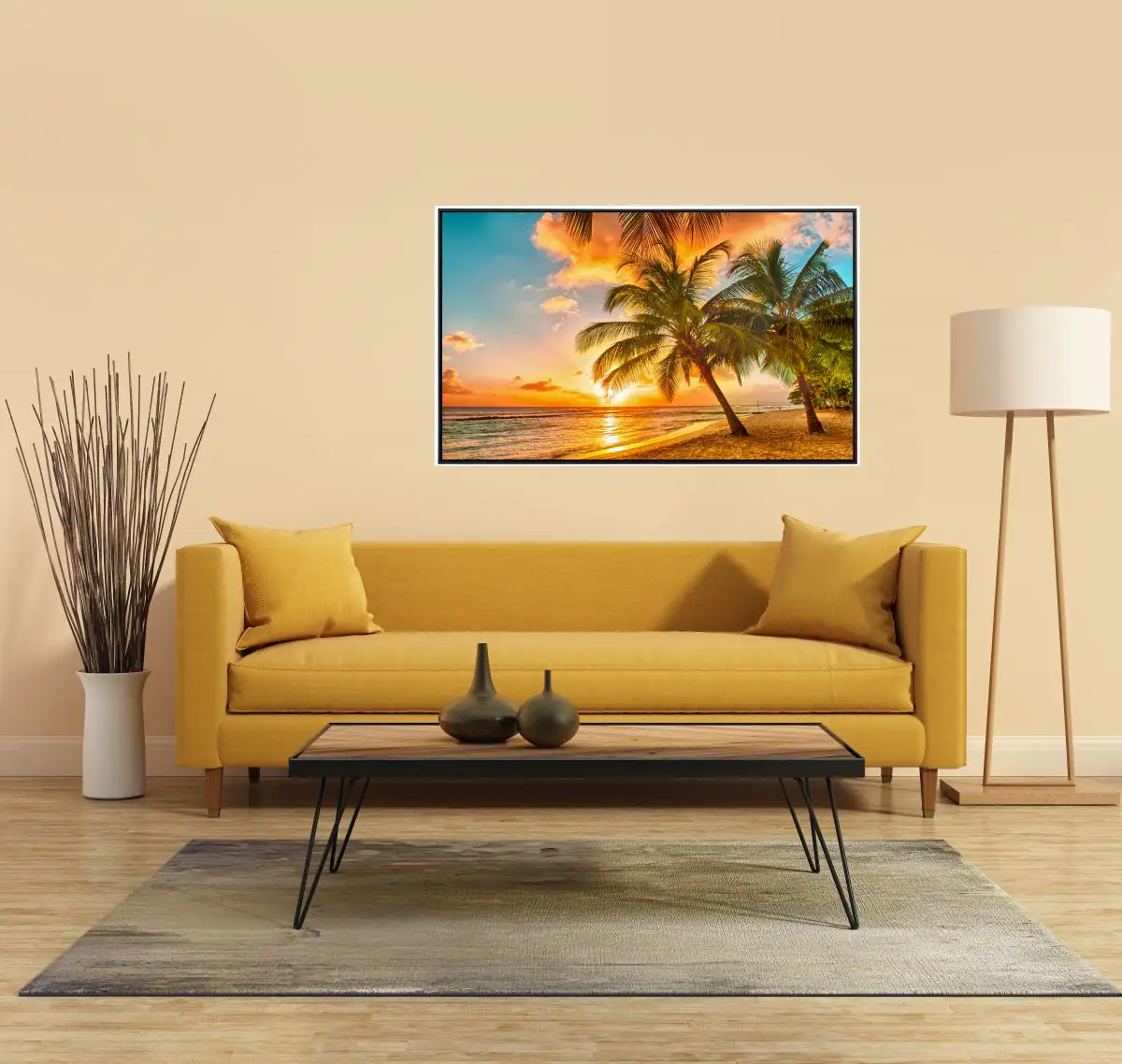 papermoon Infrarotheizkörper EcoHeat 60x120 cm 1200 Watt, Barbados Palmen