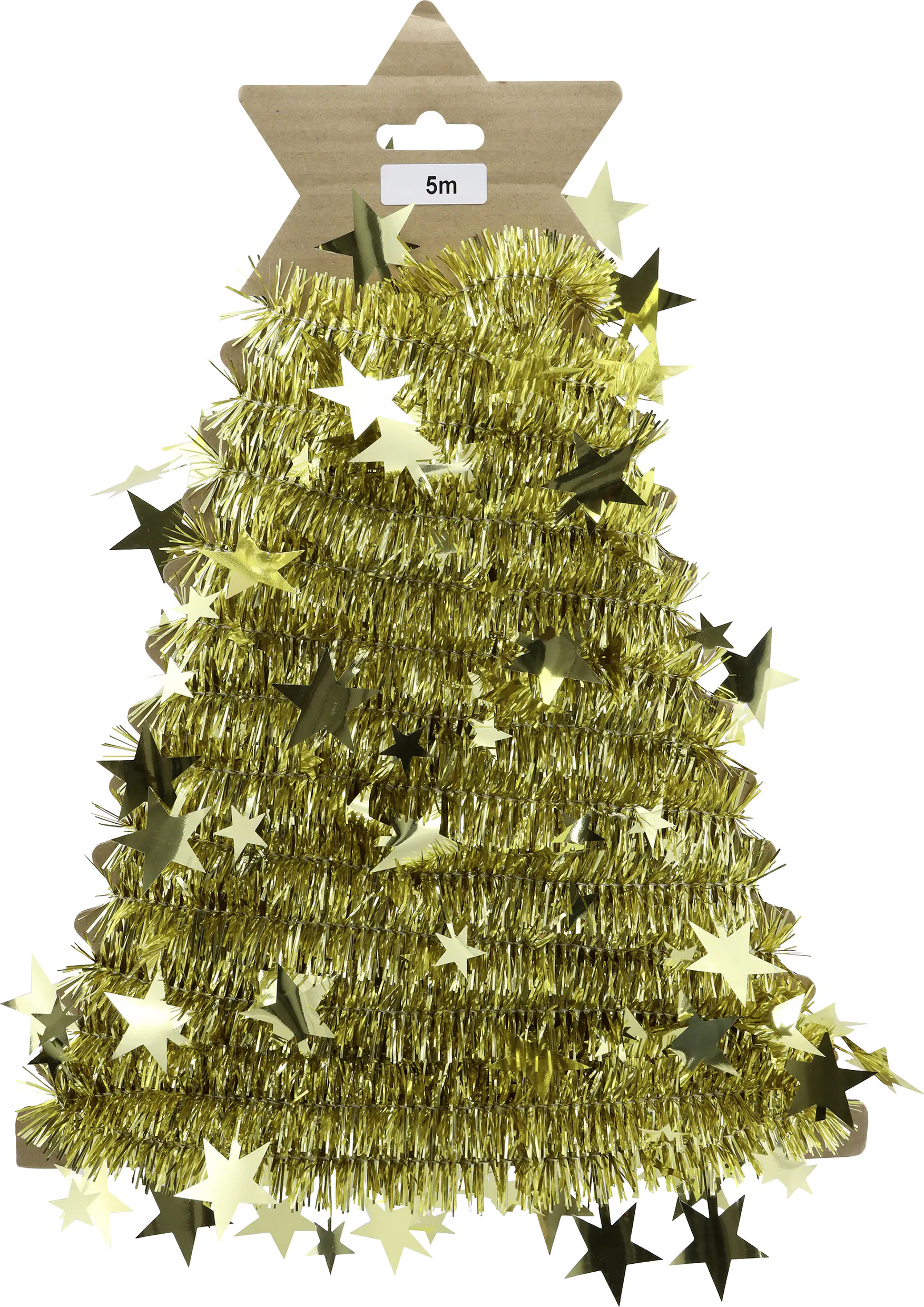 Weihnachtsdeko Foliengirlande mit Sternen 5 m gold