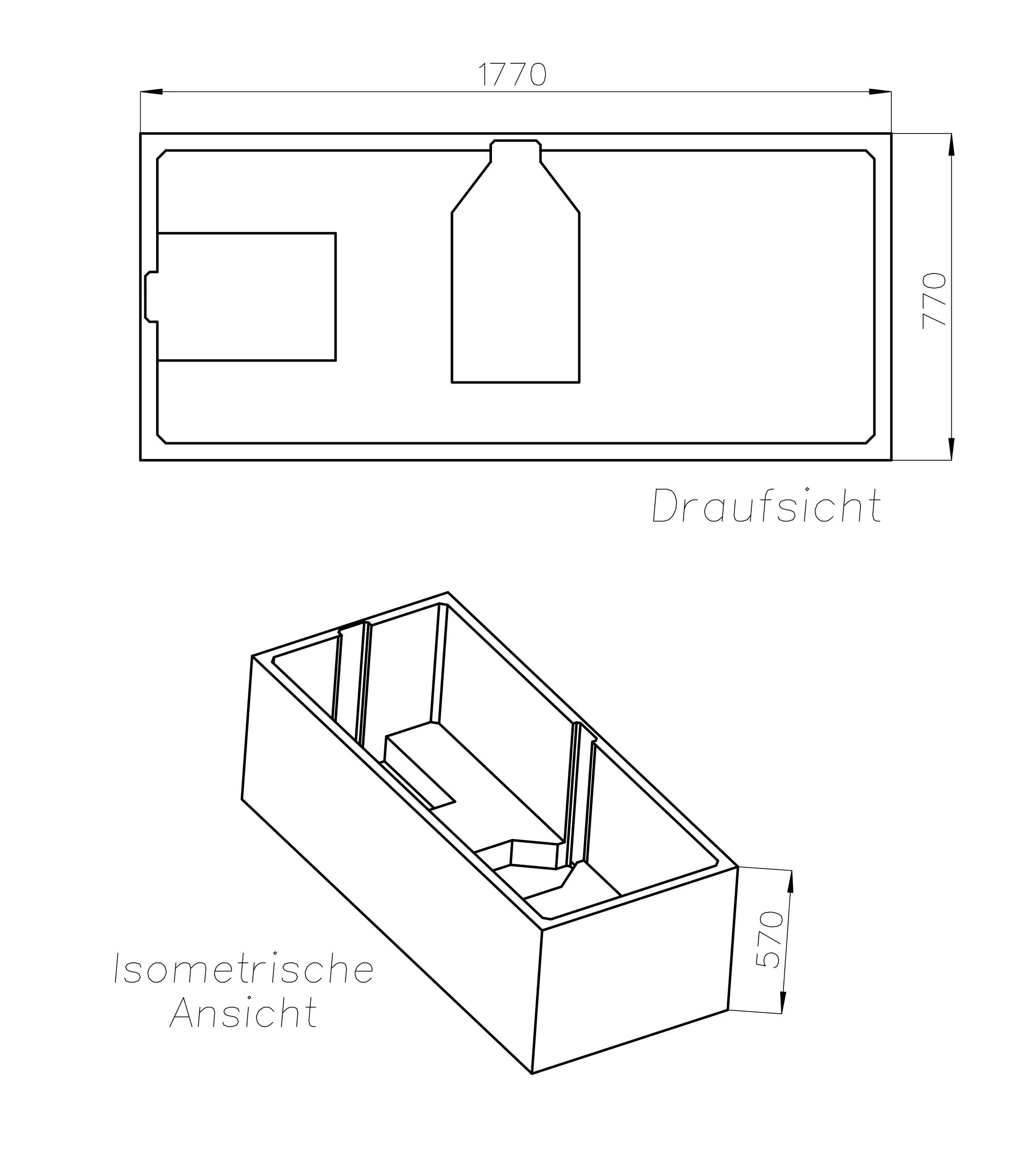 Ottofond Wannenträger Tampico 1770 x 770 mm