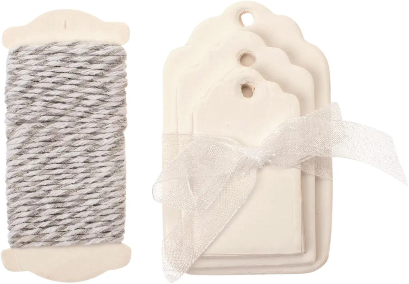 Glorex Papier-Etiketten weiß 5-8 x 3-5cm, 15 Stück