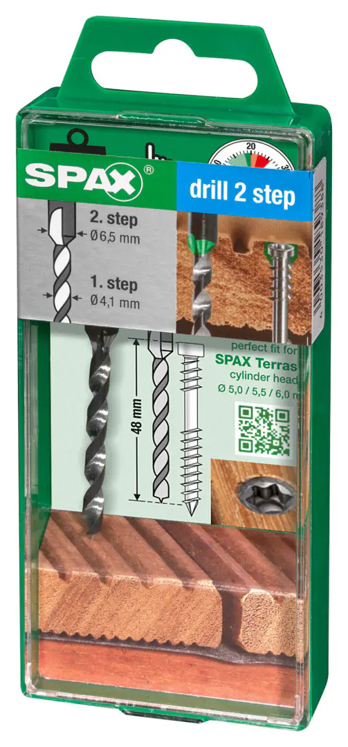 Spax Terrassen-Stufenbohrer HSS Drill 2 step Ø 4,1 und 6,5 mm Sechskant