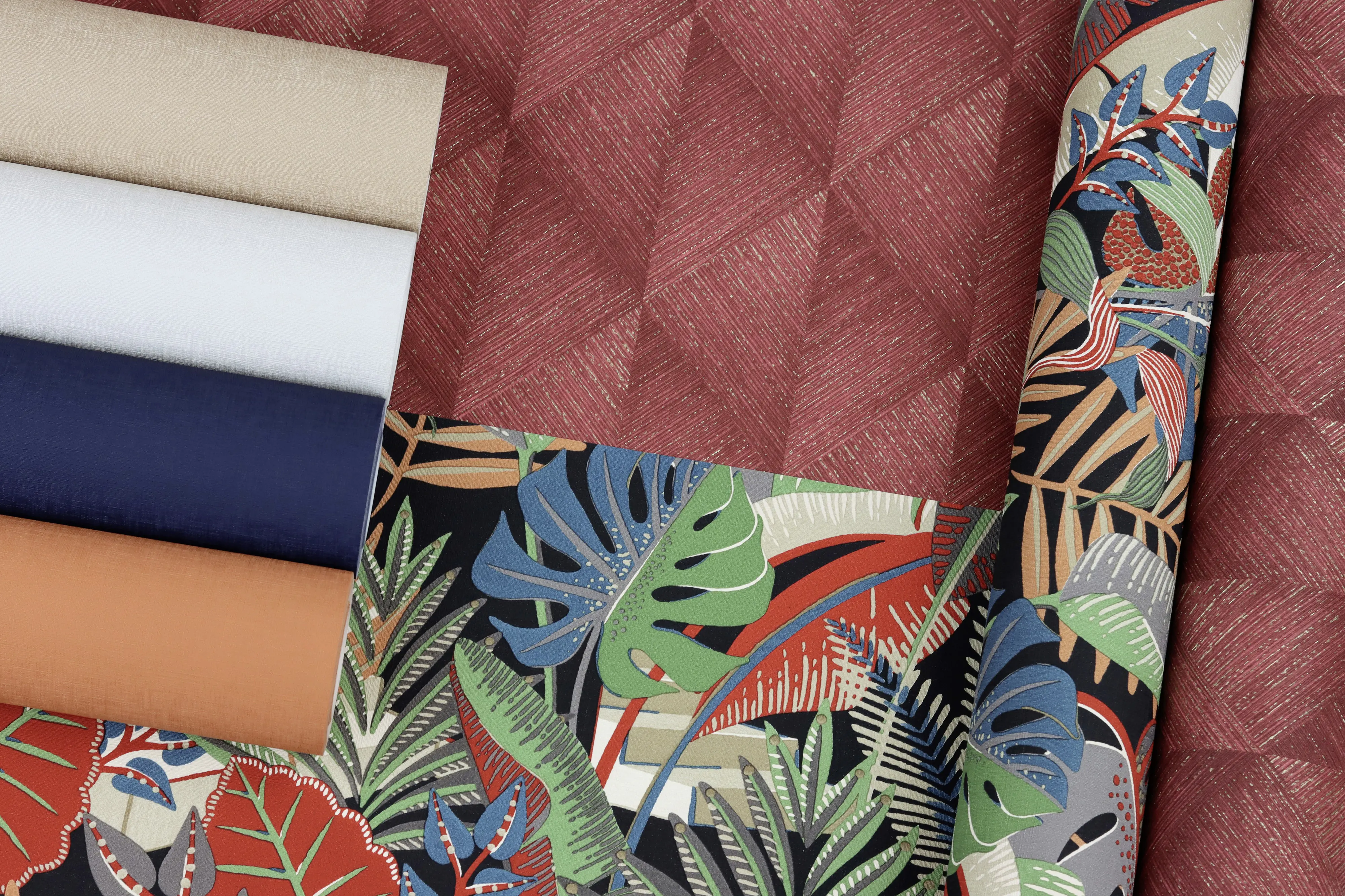 Rasch Vliestapete 687576 Tropical house uni orange, 10,05 x 053 m