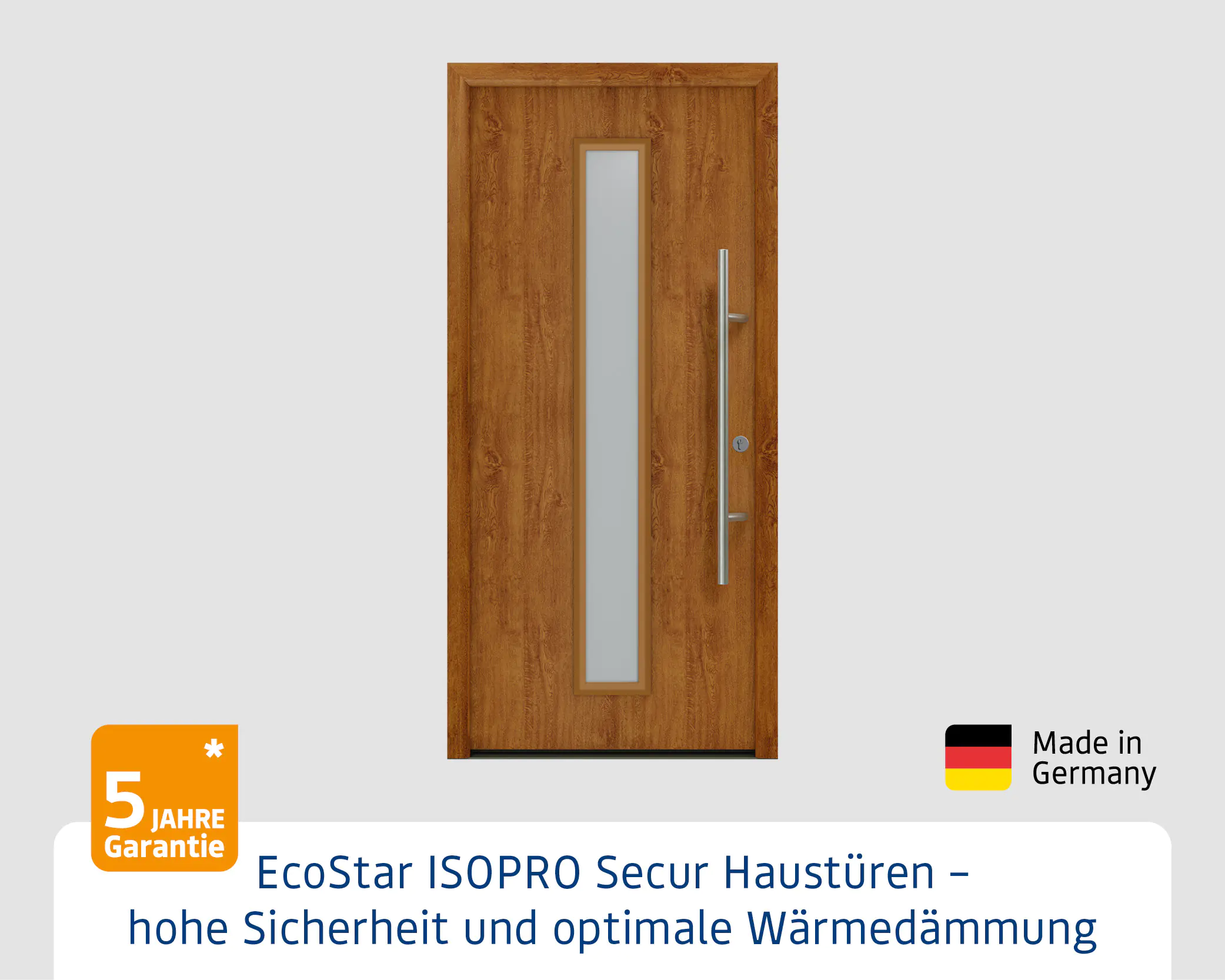 EcoStar Haustür ISOPRO Secur IPS 020 RC2 golden oak 110 x 210 cm EcoStar Haustür ISOPRO Secur IPS 020 RC2 golden oak 110 x 210 cm