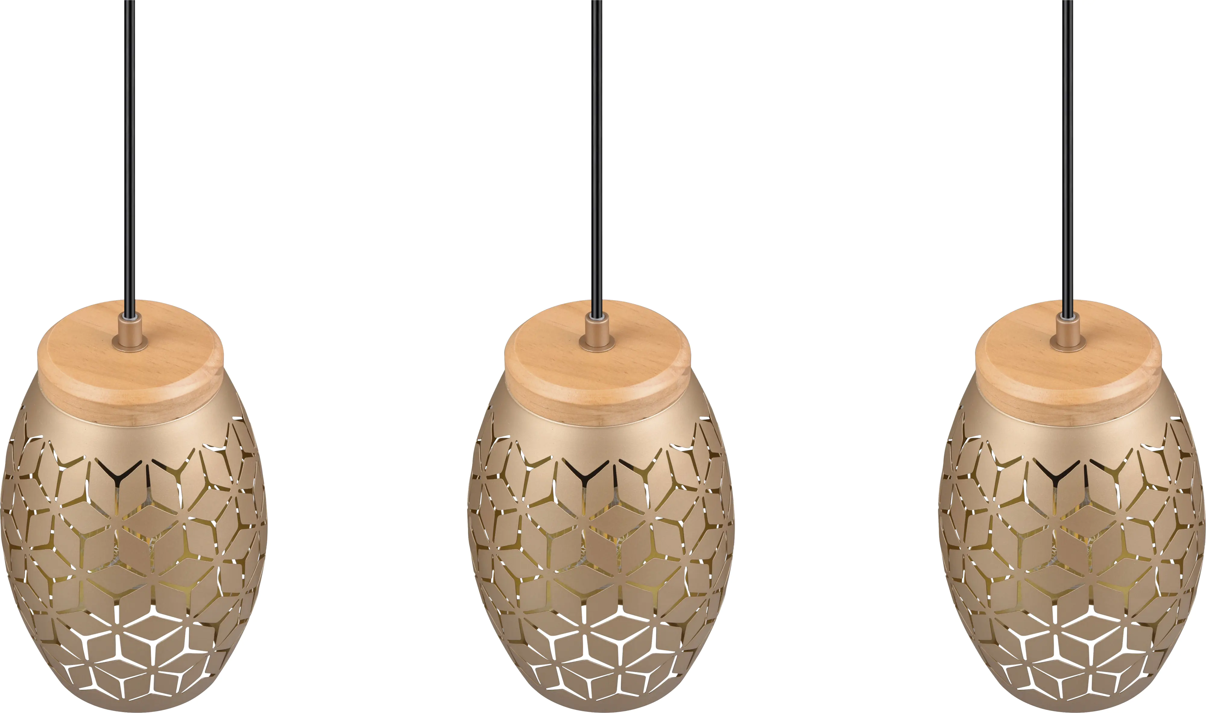 Trio Leuchten Pendelleuchte Bidar 3xE27, beige, Metall Trio Leuchten Pendelleuchte Bidar 3xE27, beige, Metall