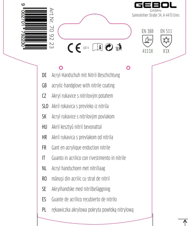 Gebol Handschuh Winter Lite Touch  