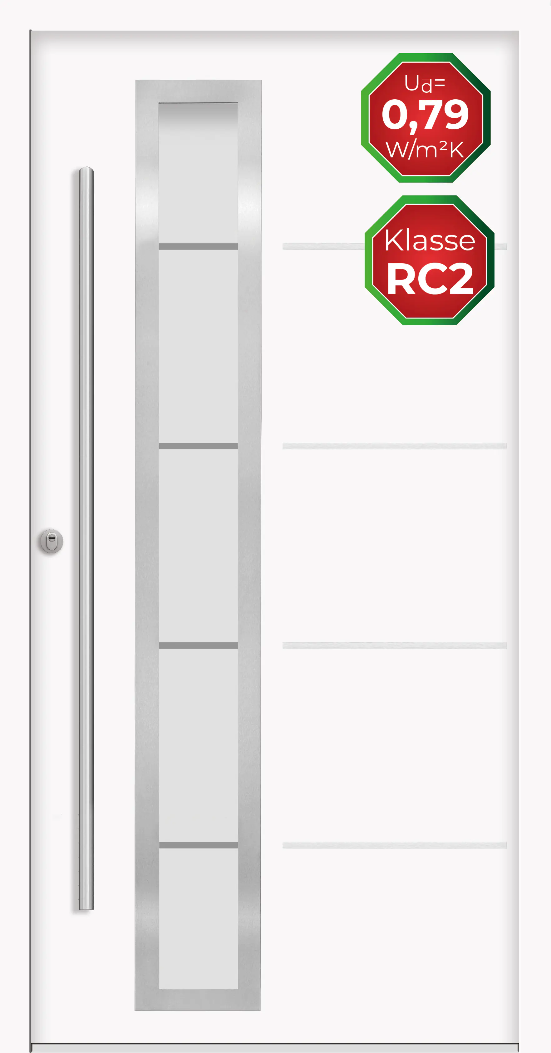 Splendoor Haustür Passivedoor Premium B06 RC2 Weiß DIN Links 110 x 210 cm