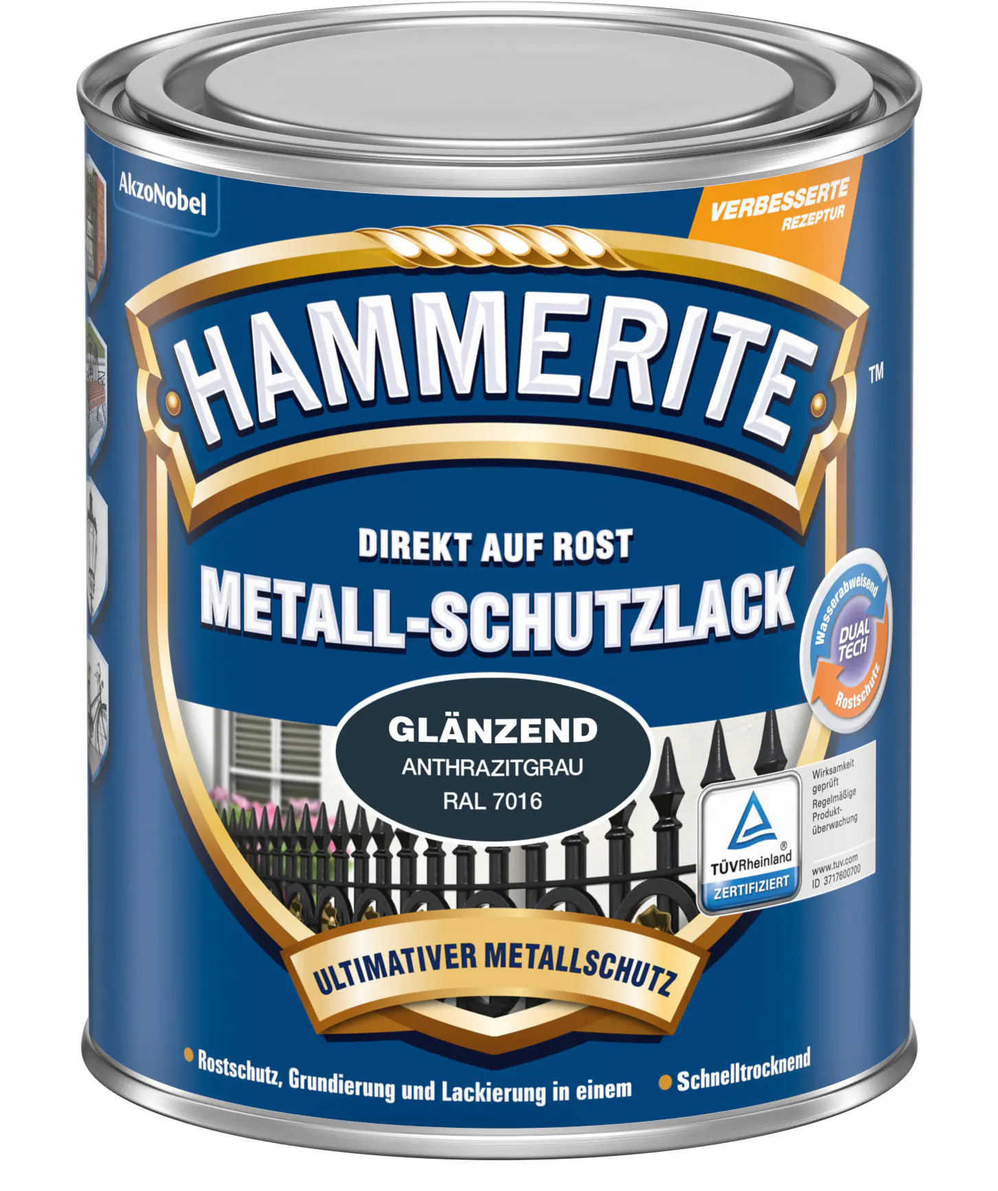 Hammerite Metall-Schutzlack 250 ml anthrazitgrau glänzend