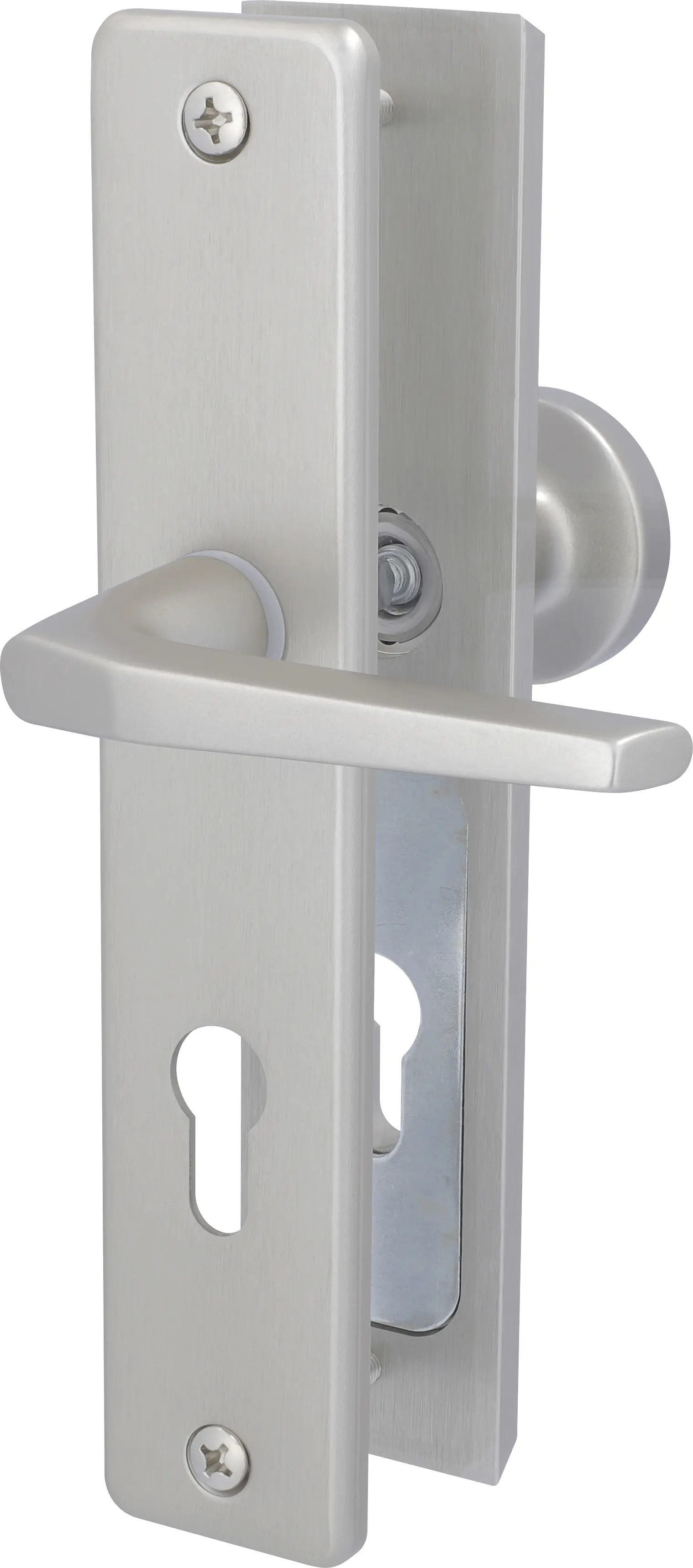 Alpertec Türbeschlag Langschild Tira II Knopf/Drücker Alu F9 eloxiert 23,7 x 5 cm