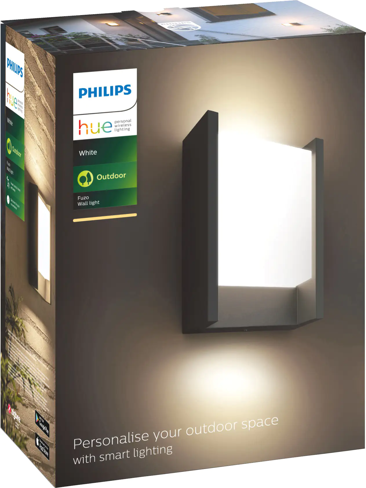 Philips Hue LED Außen-Wandleuchte White Fuzo schwarz warmweiß Philips Hue LED Außen-Wandleuchte White Fuzo schwarz warmweiß
