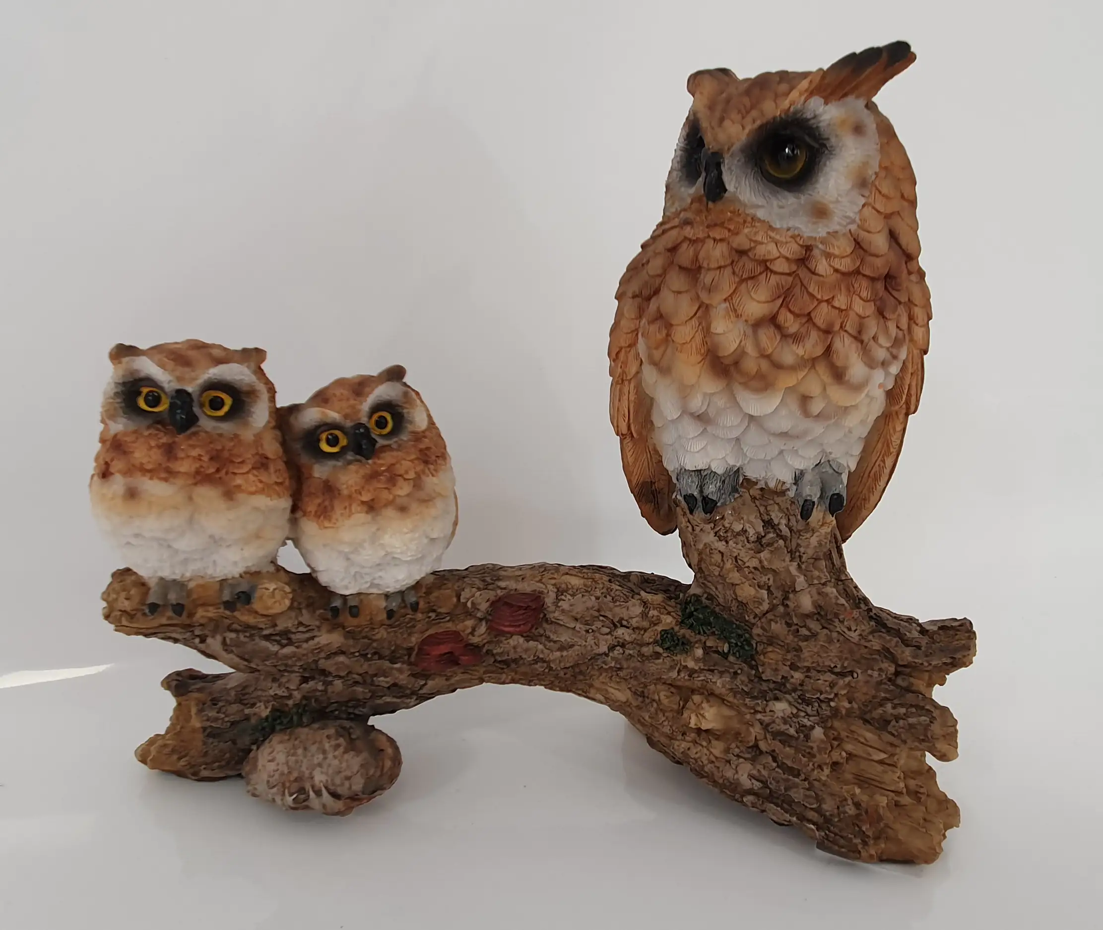 Dekofigur Eulen auf Stamm 18,5 x 9,5 x 20,5 cm
