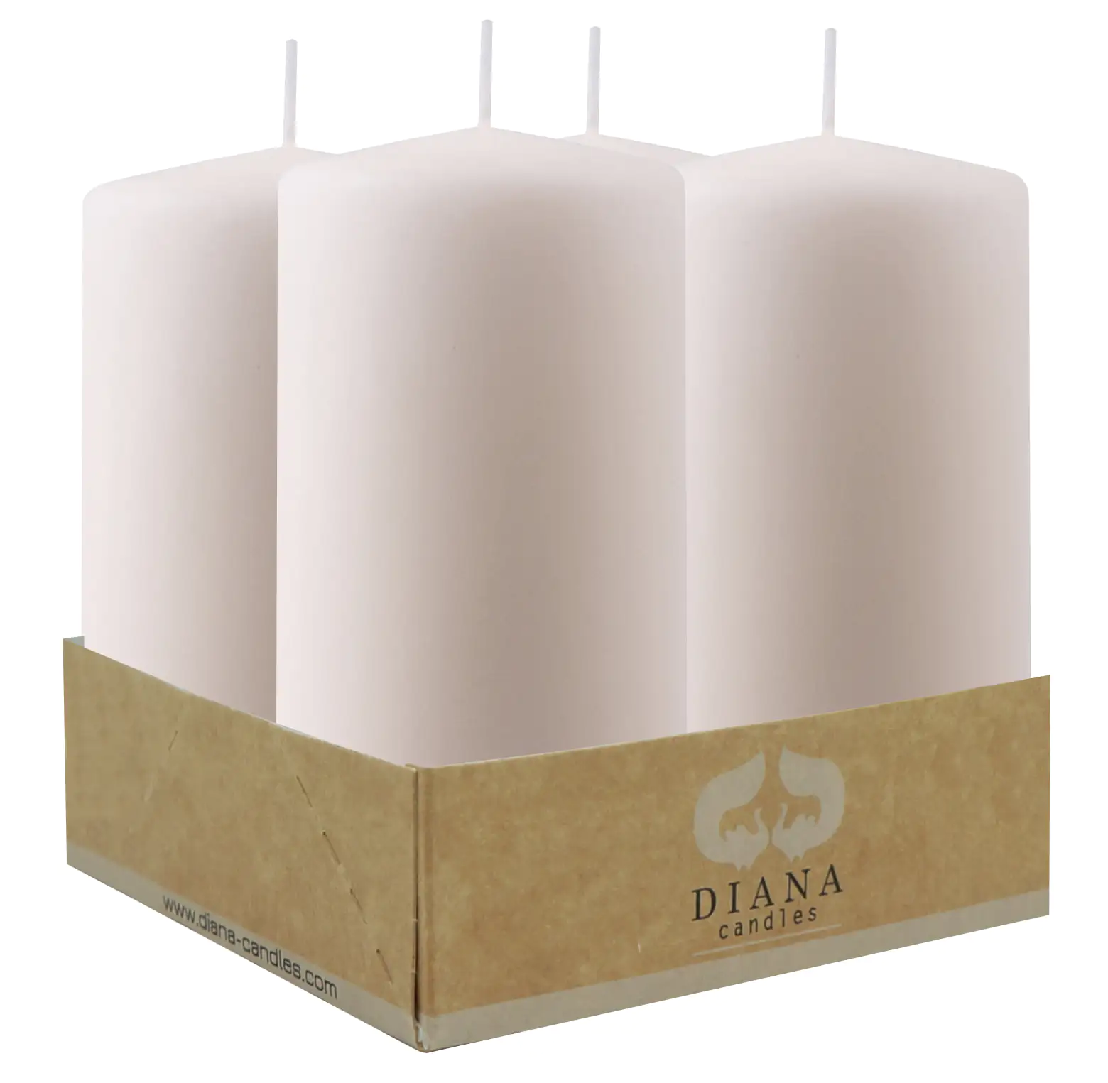 Diana Candles Stumpenkerzen Ø 6 X 11 cm creme 4er Pack