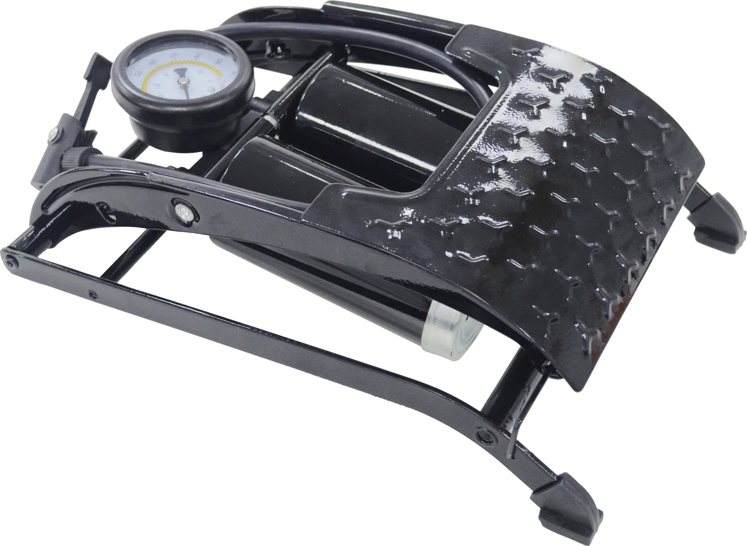 TrendLine Fußluftpumpe Zwei-Zylinder mit Manometer bis 7 bar