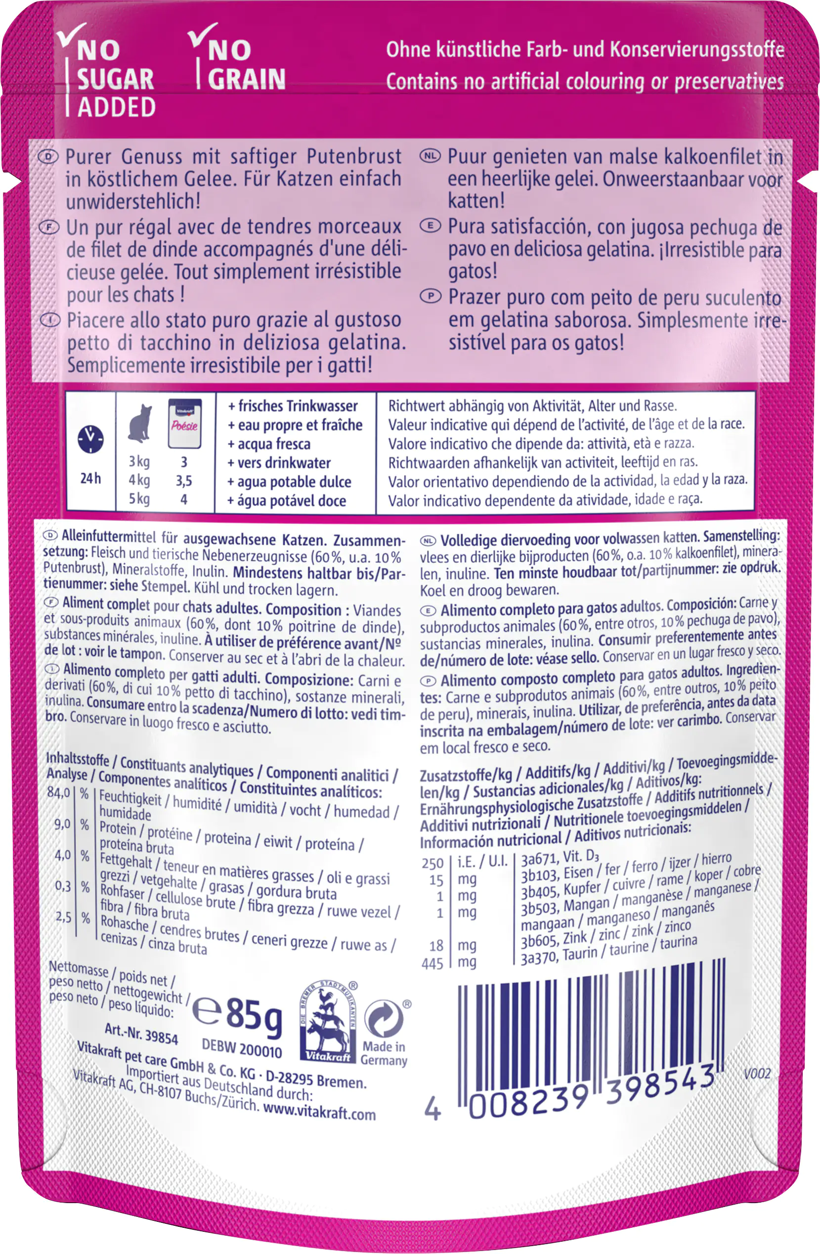 Vitakraft Poésie Katzenfutter Délice Gelée Pute 85 g Vitakraft Poésie Katzenfutter Délice Gelée Pute 85 g