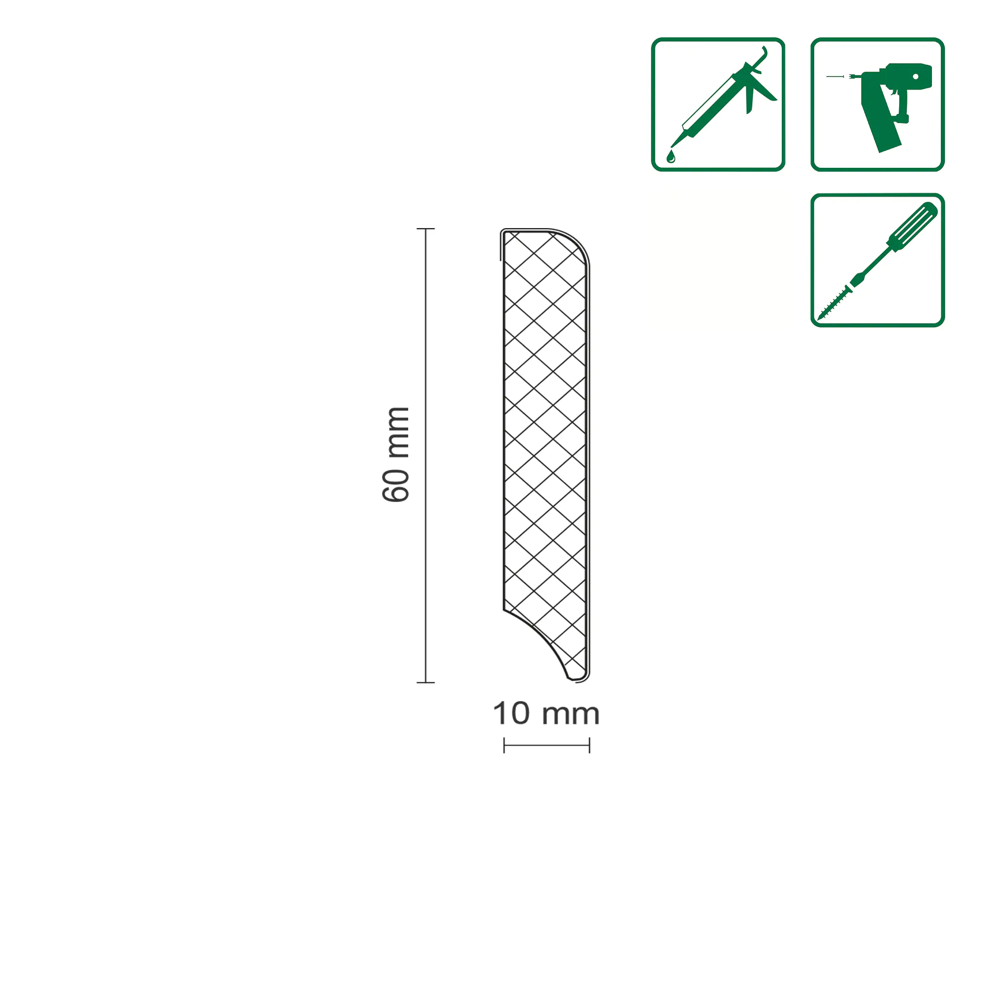 Neuhofer Fußleiste 196 cm x 60 x 10 mm weiß Neuhofer Fußleiste 196 cm x 60 x 10 mm weiß