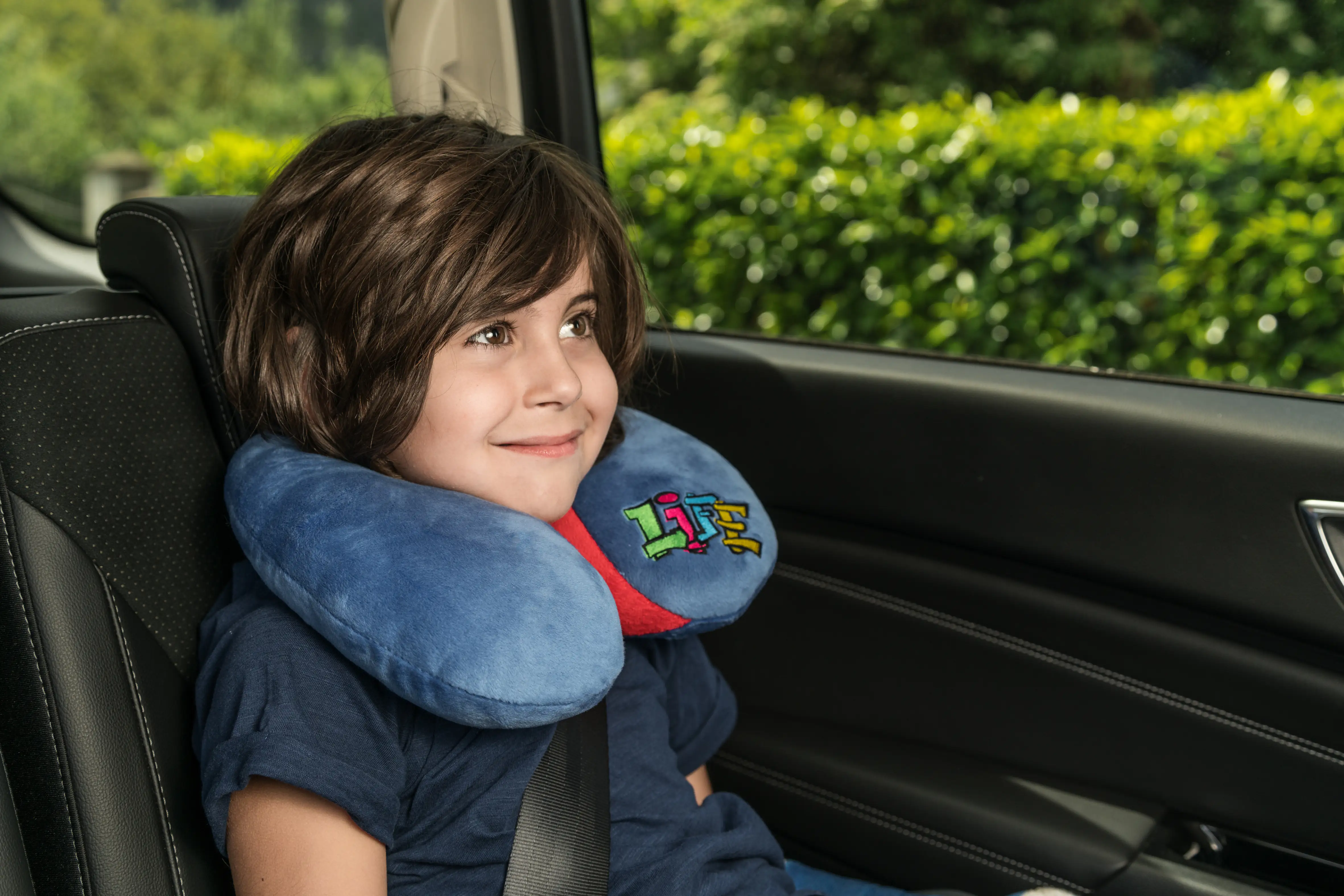 Walser Nackenrolle Graffiti blau 1-teilig