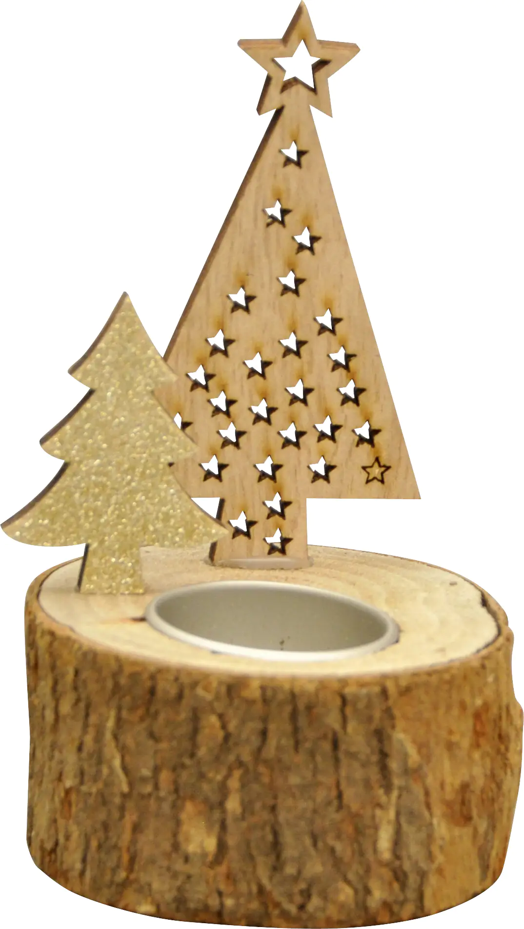 Knox Teelichthalter Winter-Märchen aus Holz 15 cm