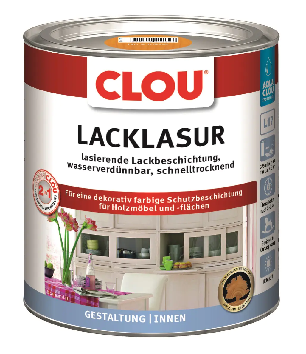 Aqua Clou Lacklasur L17 Nr.8 375 ml kieferblond