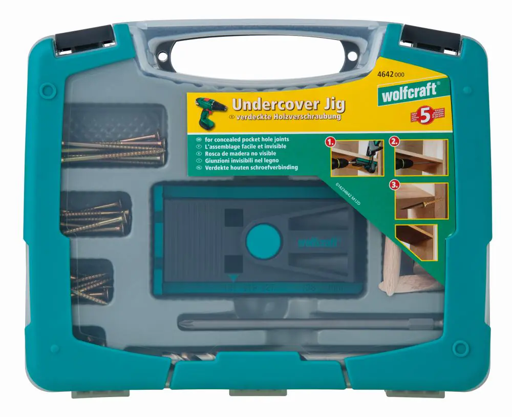 Wolfcraft Undercover Jig Bohrlehre Komplettset 54-teilig Wolfcraft Undercover Jig Bohrlehre Komplettset 54-teilig